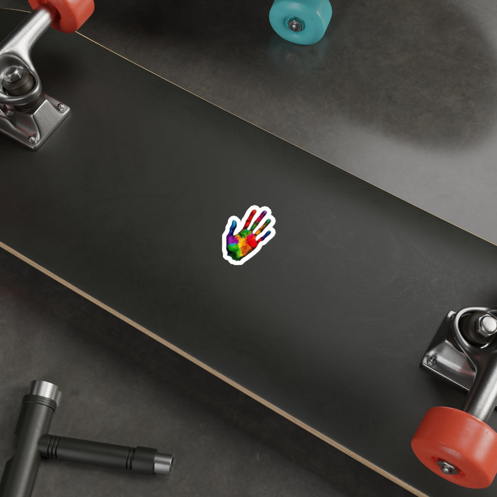 Die-Cut Stickers - Rainbow Handprint - EqualiTees.Me
