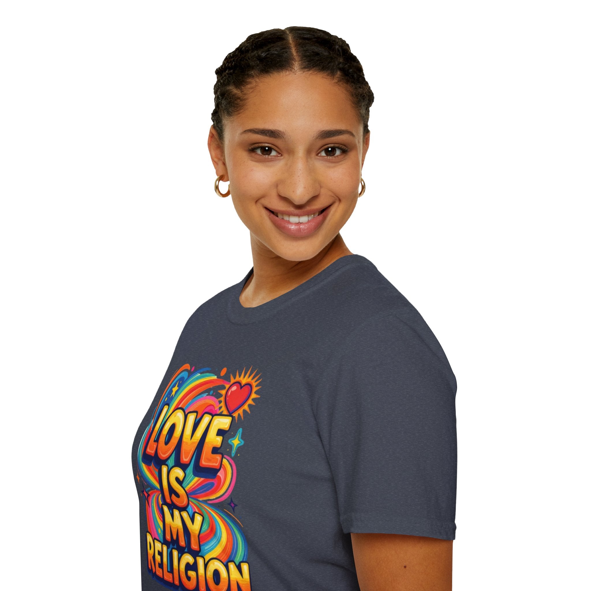 Love Is My Religion Retro Rainbow Graphic T-shirt