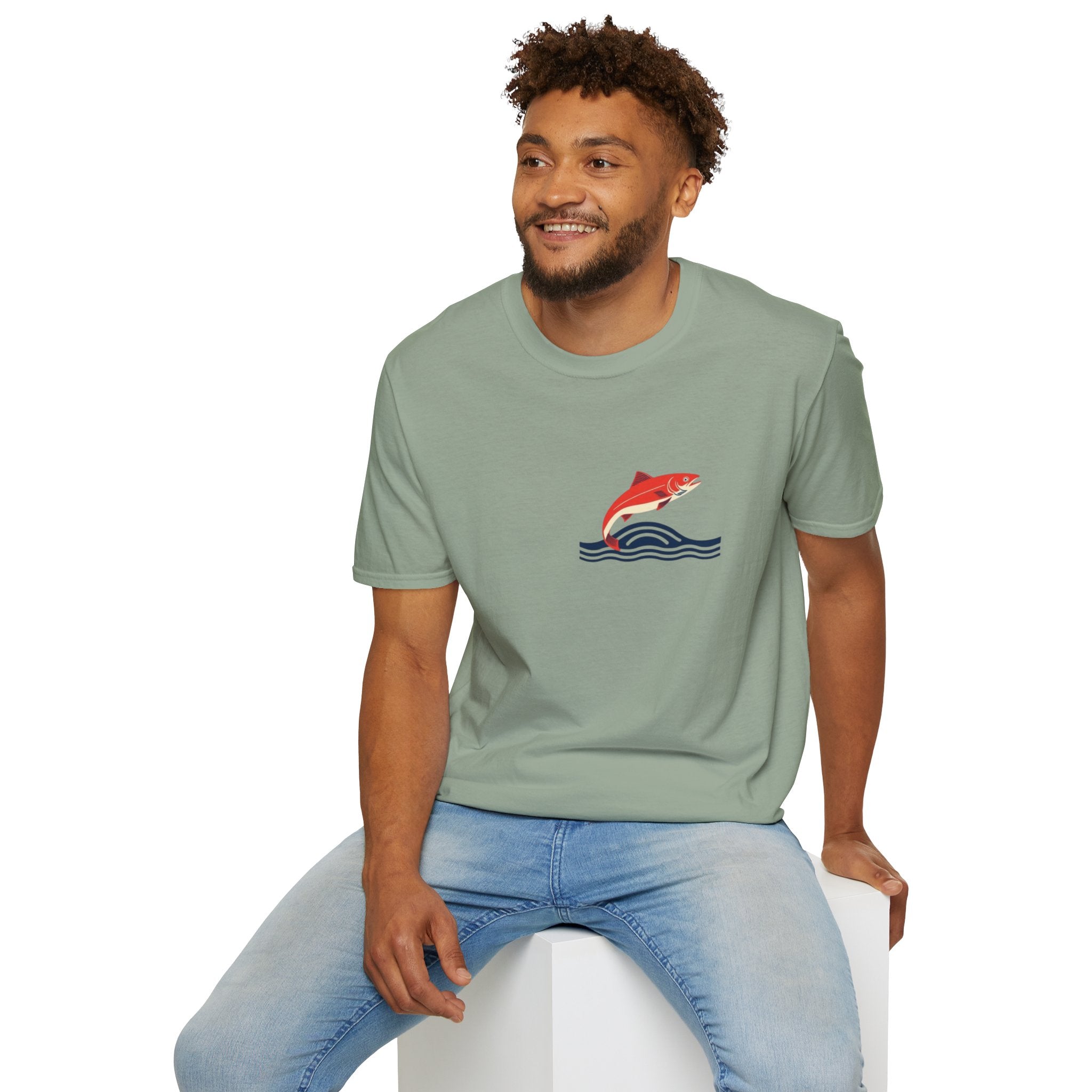 Jumping Salmon Native Pride Softstyle Unisex T-shirt