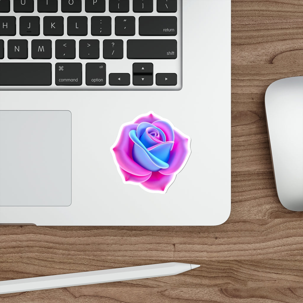 Rose in Trans Pride Colors Sticker - EqualiTees.Me