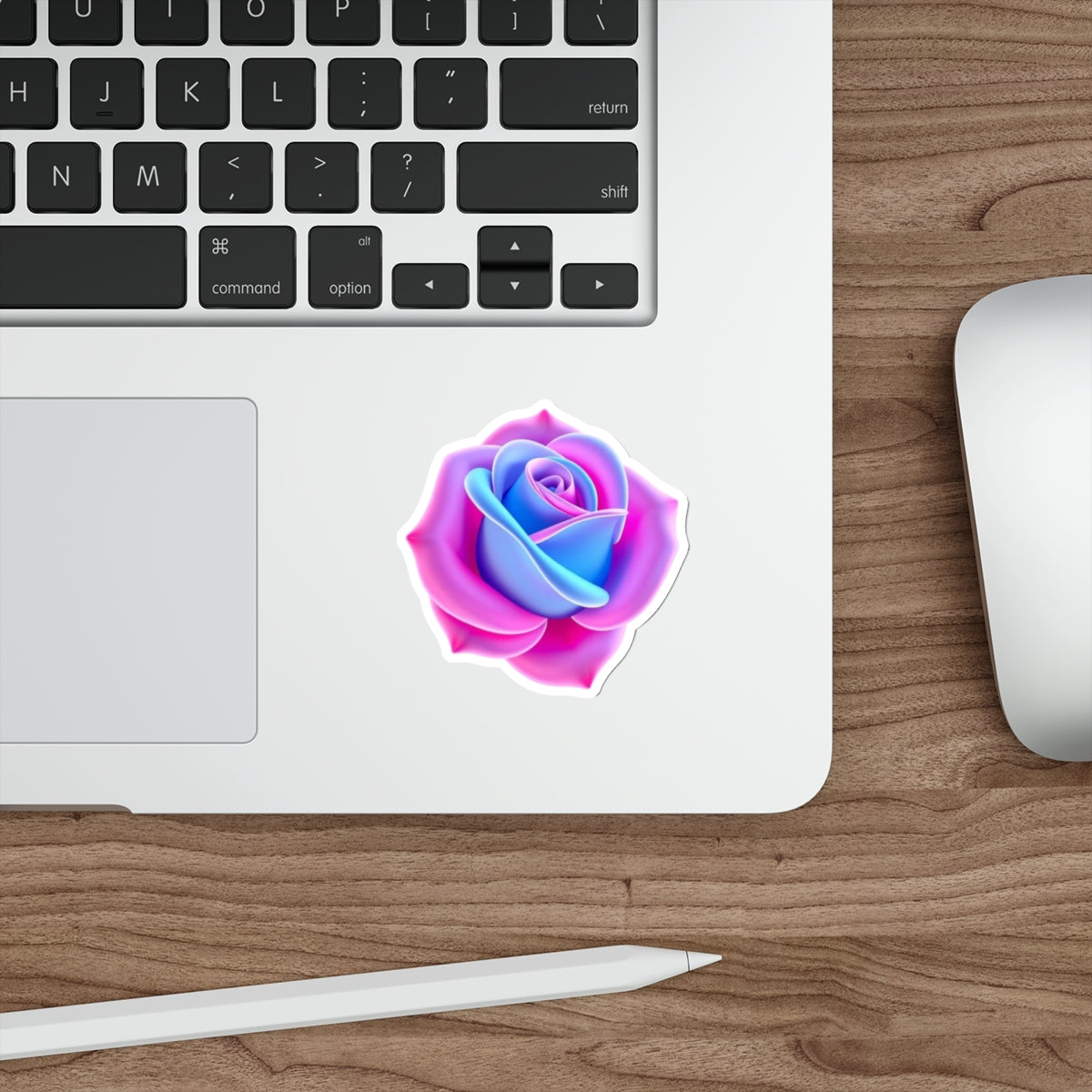 Rose in Trans Pride Colors Sticker - EqualiTees.Me