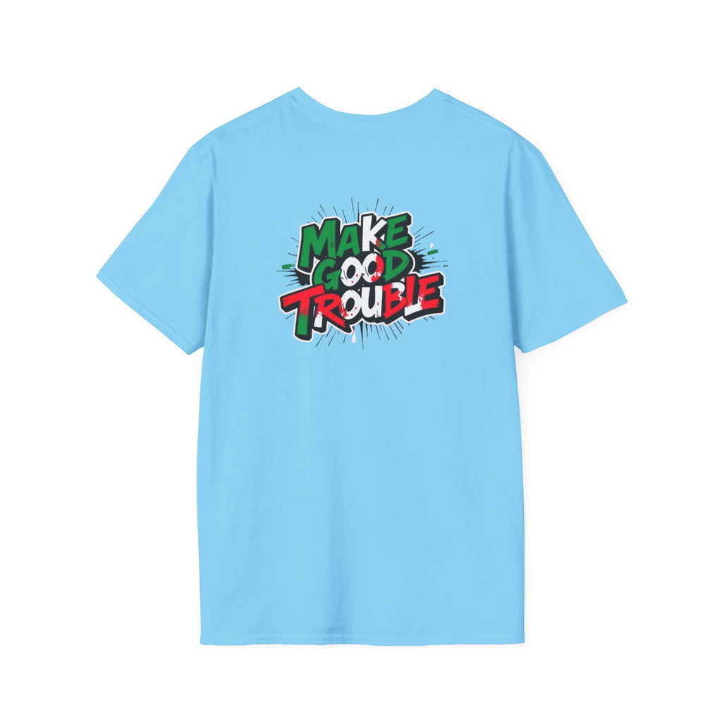 Camiseta unisex de estilo suave Make Good Trouble | Divertida camiseta gráfica para activistas y creadores de tendencias