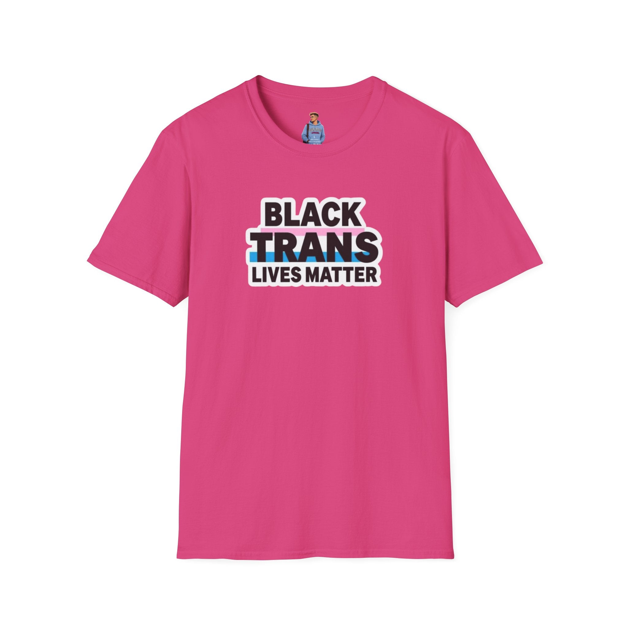 Unisex Softstyle T-Shirt - Black Trans Lives Matter Statement Tee