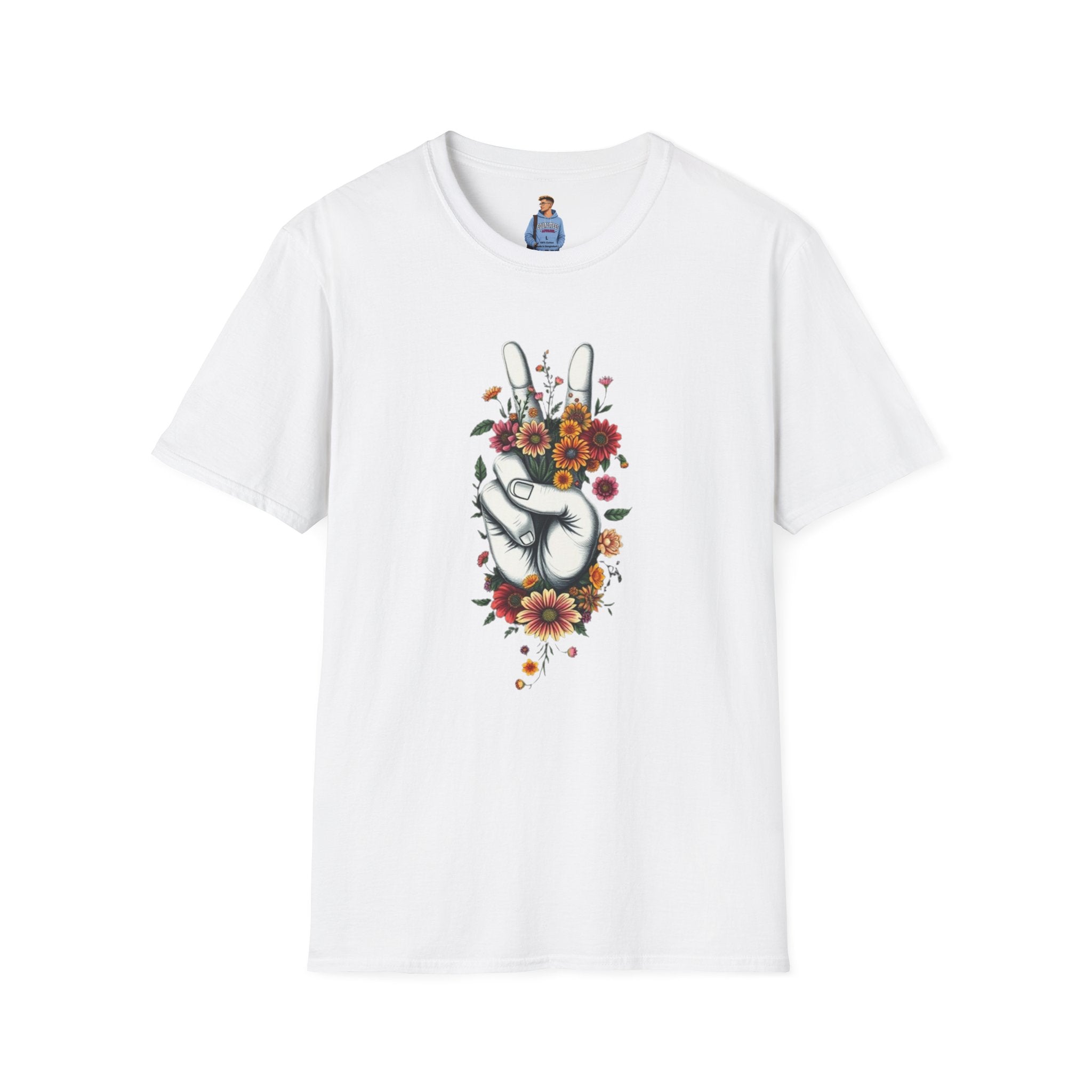 Grow Peace Unisex Softstyle T-Shirt - Boho Inspiration, Perfect for Festivals and Everyday Wear