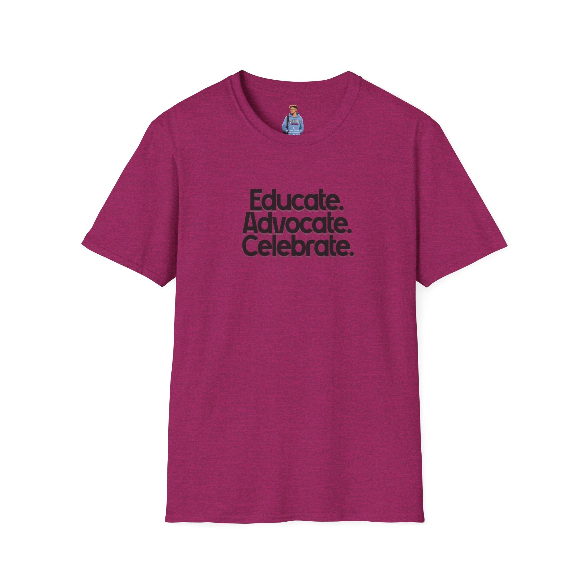 Teacher Advocate T-Shirt - Subtle Pride Educate Advocate Celebrate Design