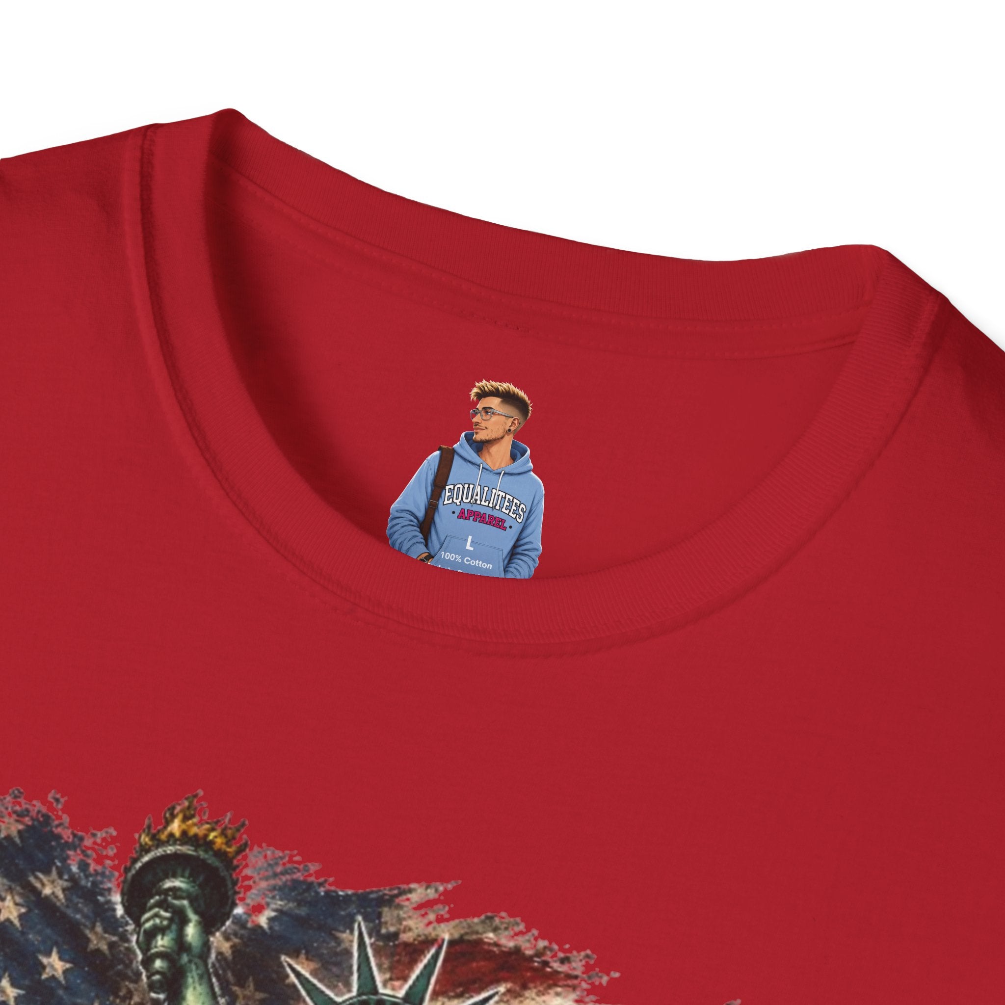 Statue of Liberty Stepping on MAGA American Flag T-Shirt — Patriotic USA Independence Day Tee