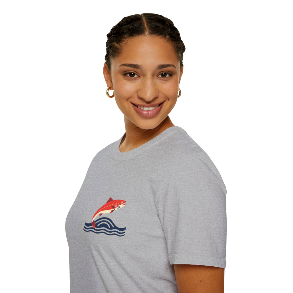 Jumping Salmon Native Pride Softstyle Unisex T-shirt