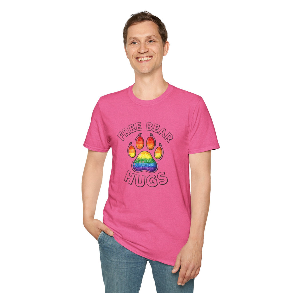 Free Bear Hugs Rainbow Paw T-Shirt