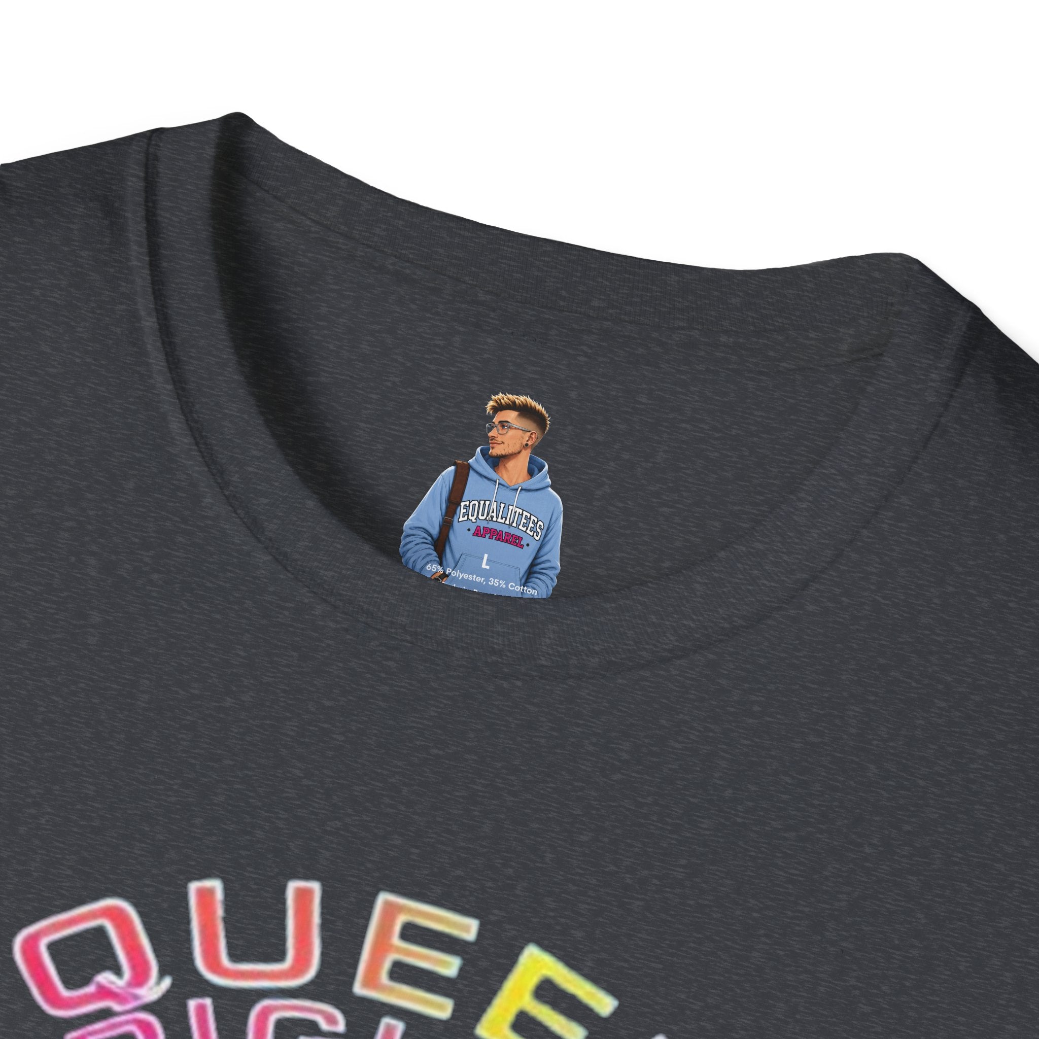 Unisex Softstyle T-Shirt - Queer Rights Are Human Rights Statement Tee