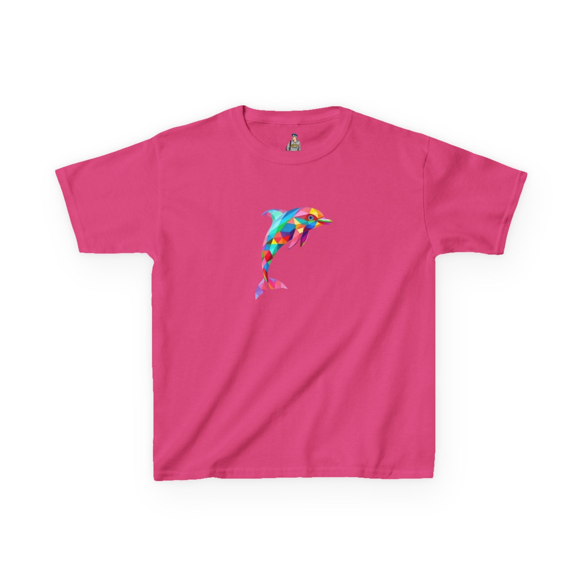 Colorful Fractal Dolphin Kids Heavy Cotton Tee - EqualiTees.Me
