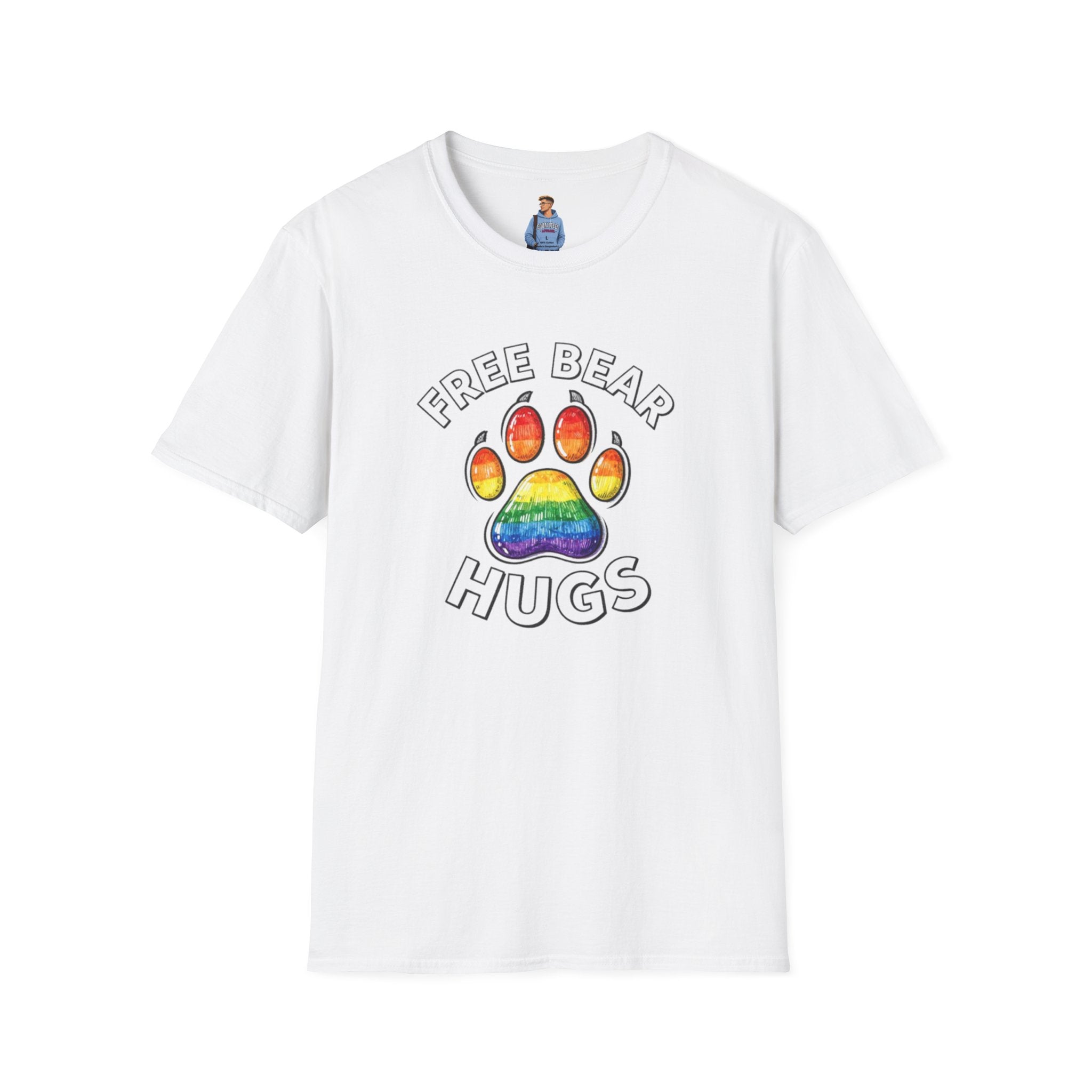 Free Bear Hugs Rainbow Paw T-Shirt
