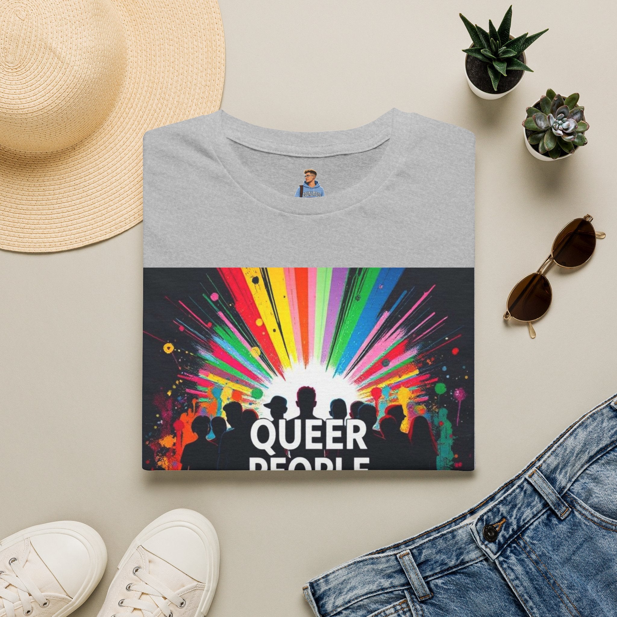 Unisex Softstyle T-Shirt - 'Queer People Belong Everywhere' Pride Graphic Tee