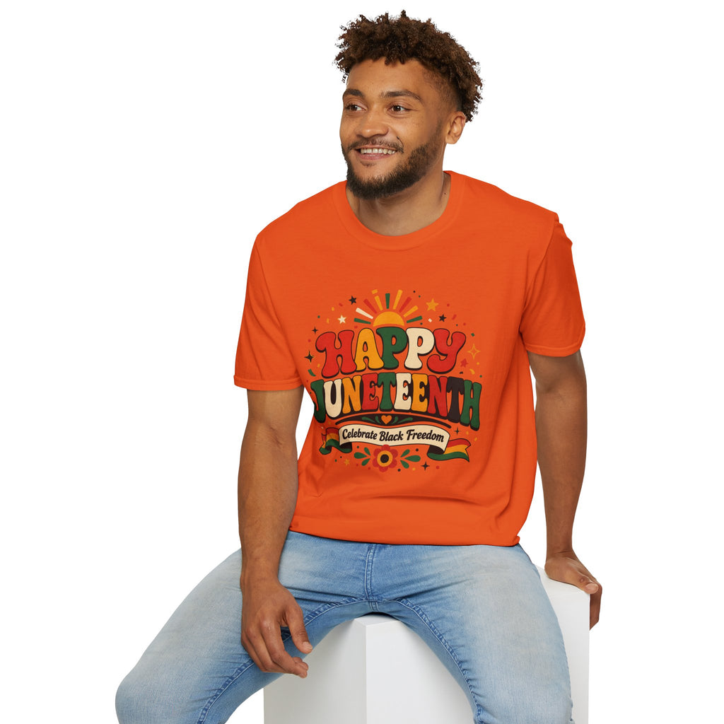 Juneteenth T-Shirt - "Happy Juneteenth" Retro Celebration Tee