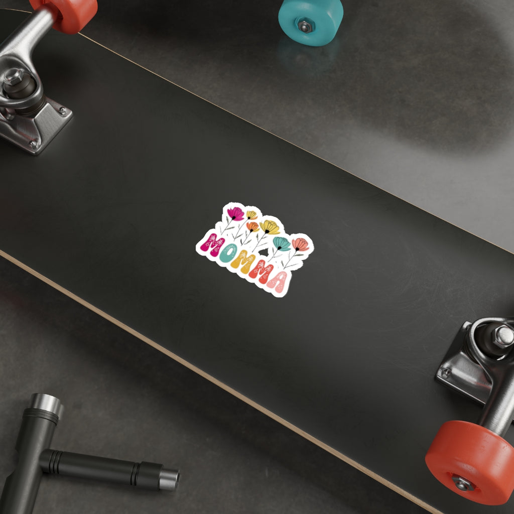 Die-Cut Stickers - MOMMA With Flowers - EqualiTees.Me