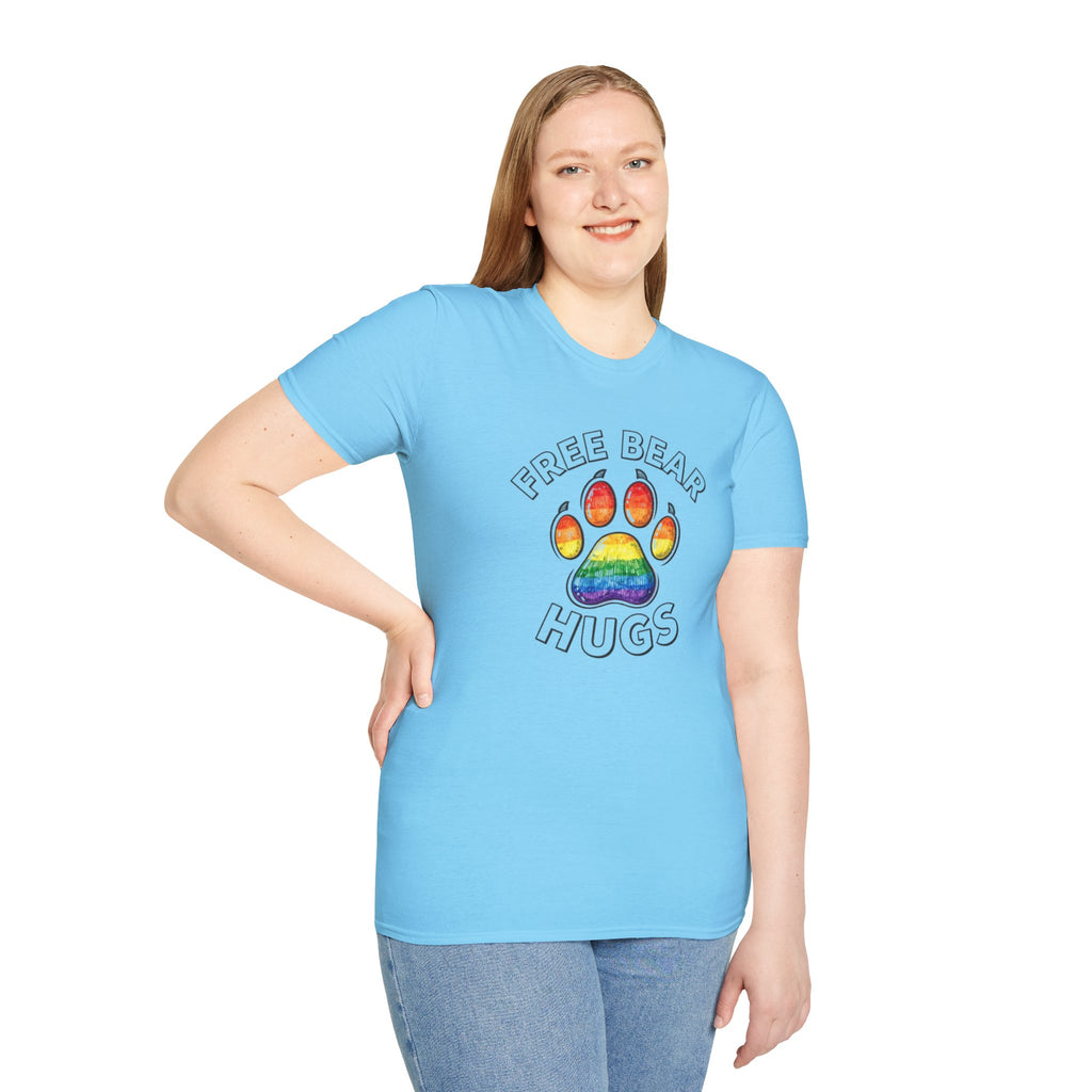 Free Bear Hugs Rainbow Paw T-Shirt