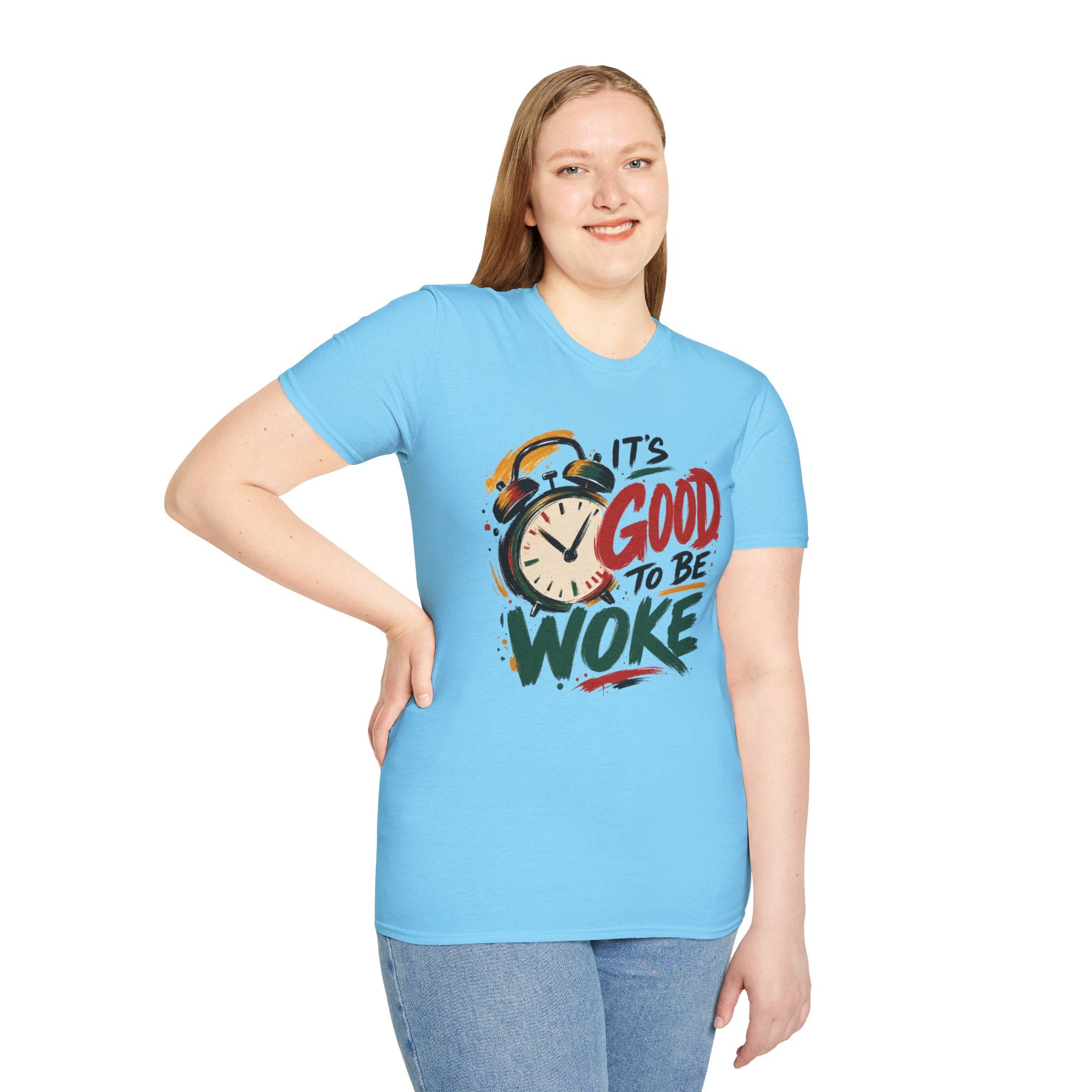 T-Shirt — "It's Good To Be Woke" Graphic Tee (Alarm Clock Design)