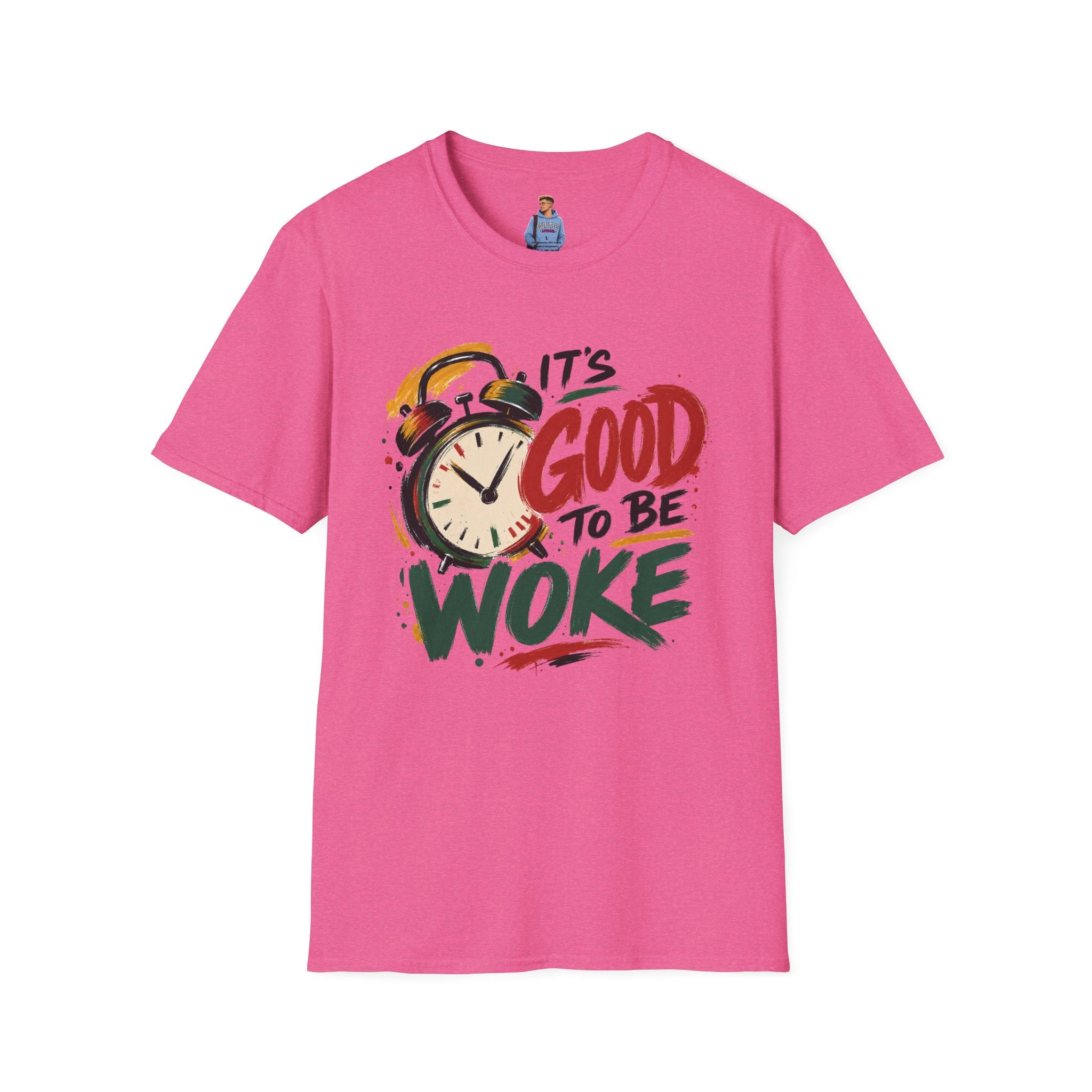 T-Shirt — "It's Good To Be Woke" Graphic Tee (Alarm Clock Design)