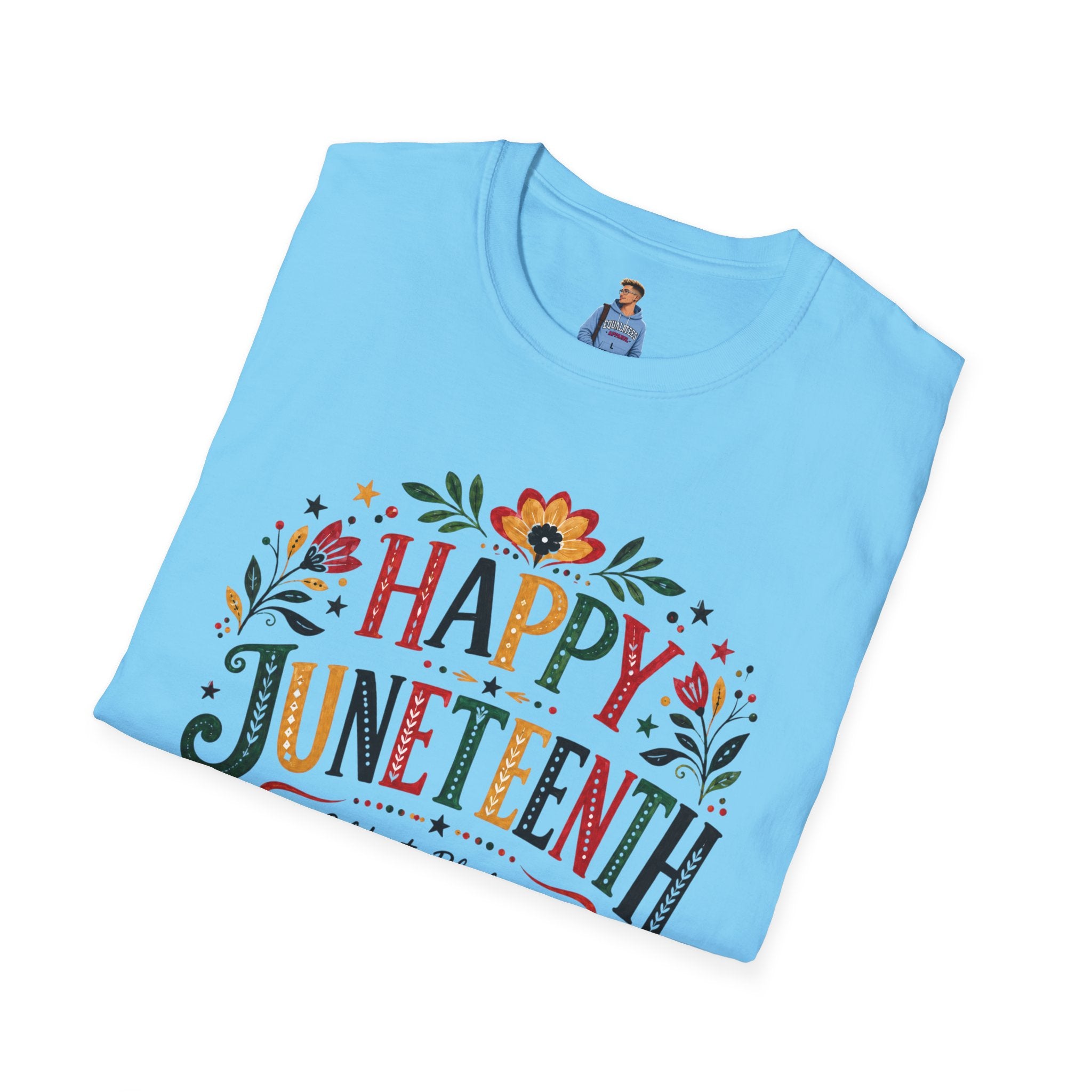 Juneteenth T-Shirt — "Happy Juneteenth" Floral Celebration Tee