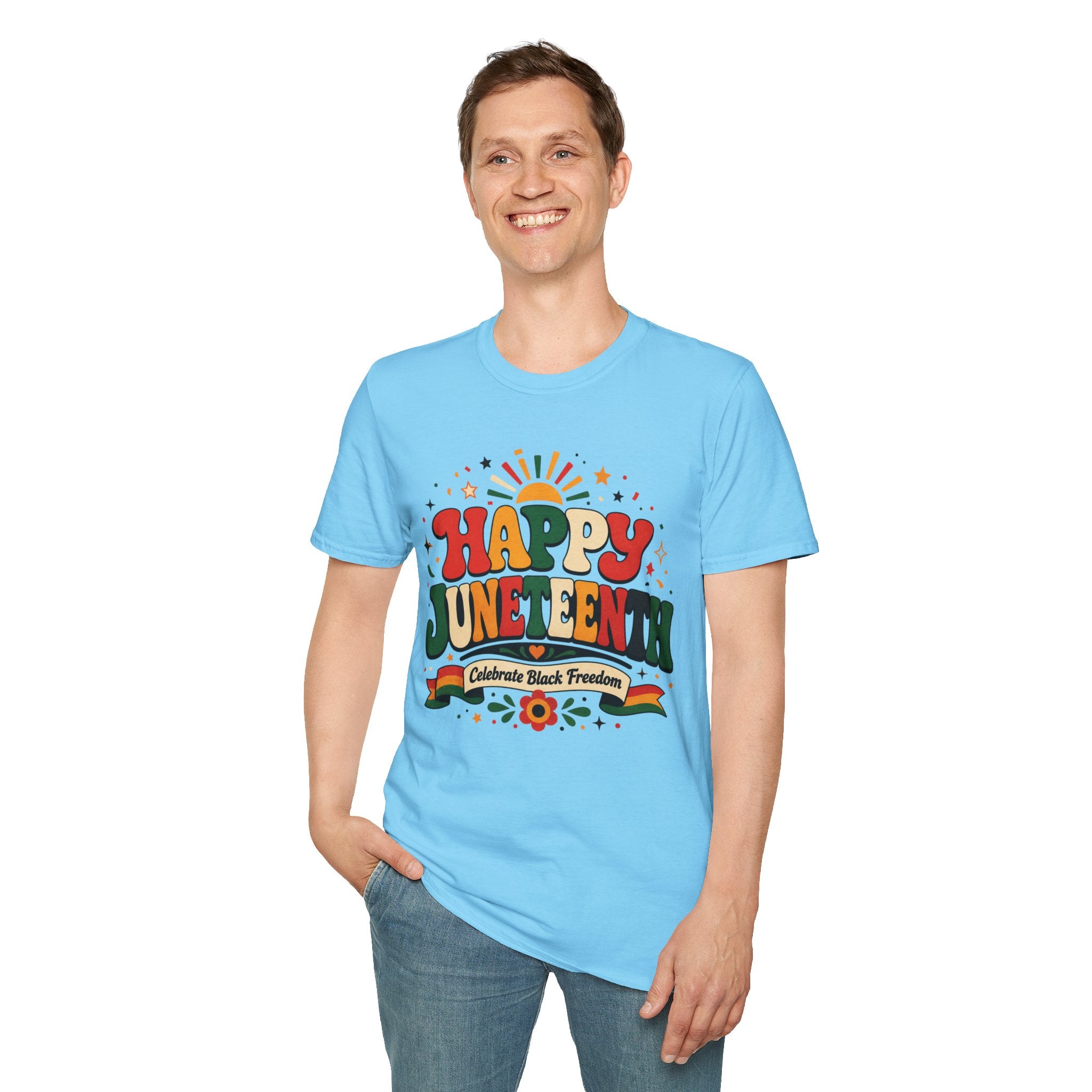 Juneteenth T-Shirt - "Happy Juneteenth" Retro Celebration Tee