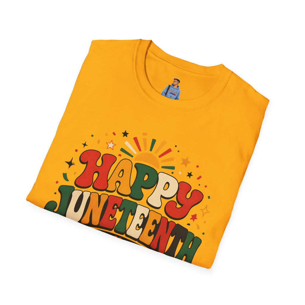 Juneteenth T-Shirt - "Happy Juneteenth" Retro Celebration Tee