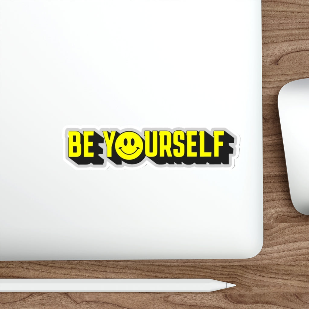 Die-Cut Stickers - Be Yourself Smiley - EqualiTees.Me