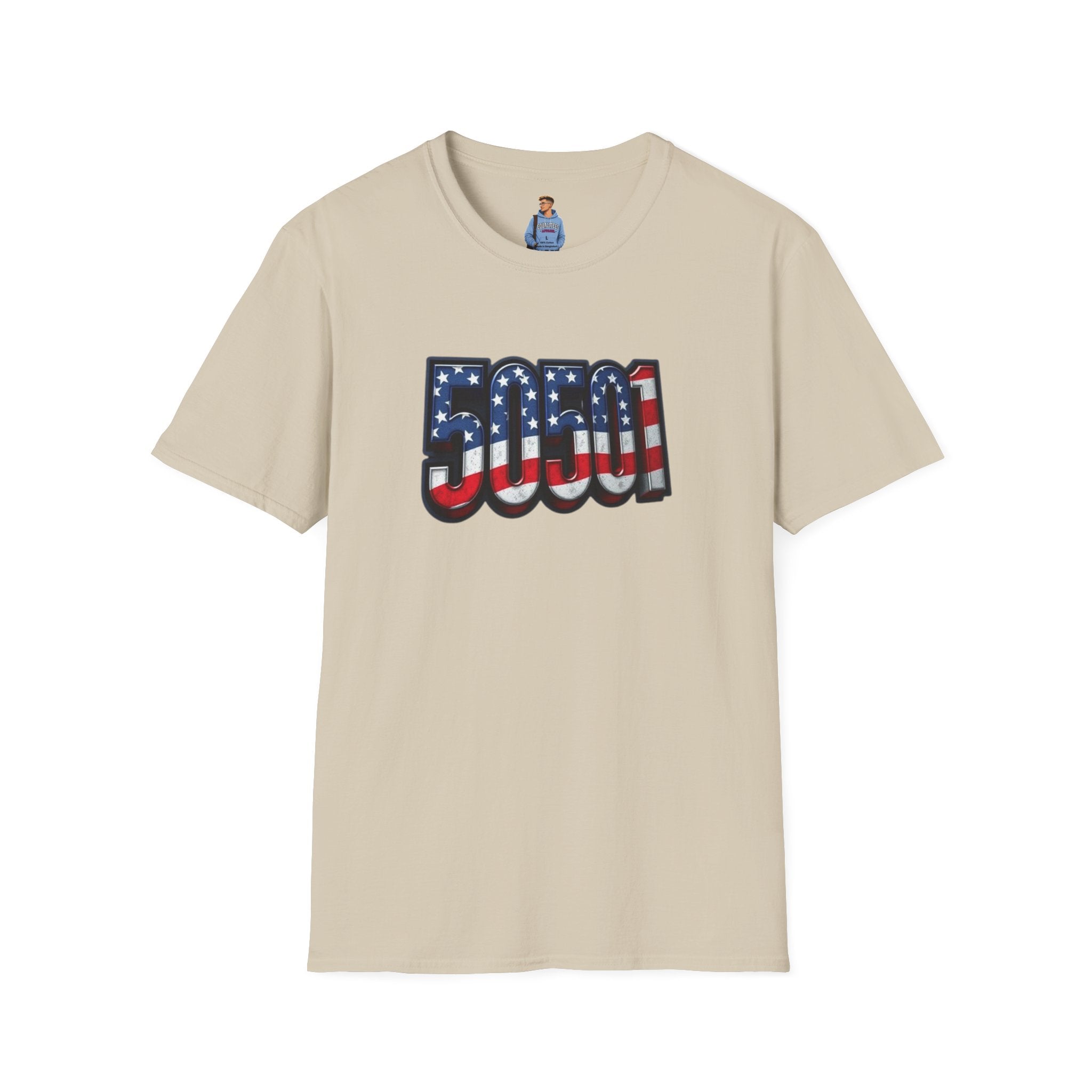Camiseta unisex patriótica - 50501 "Nosotros, el pueblo, nos levantamos" - Diseño de la bandera estadounidense
