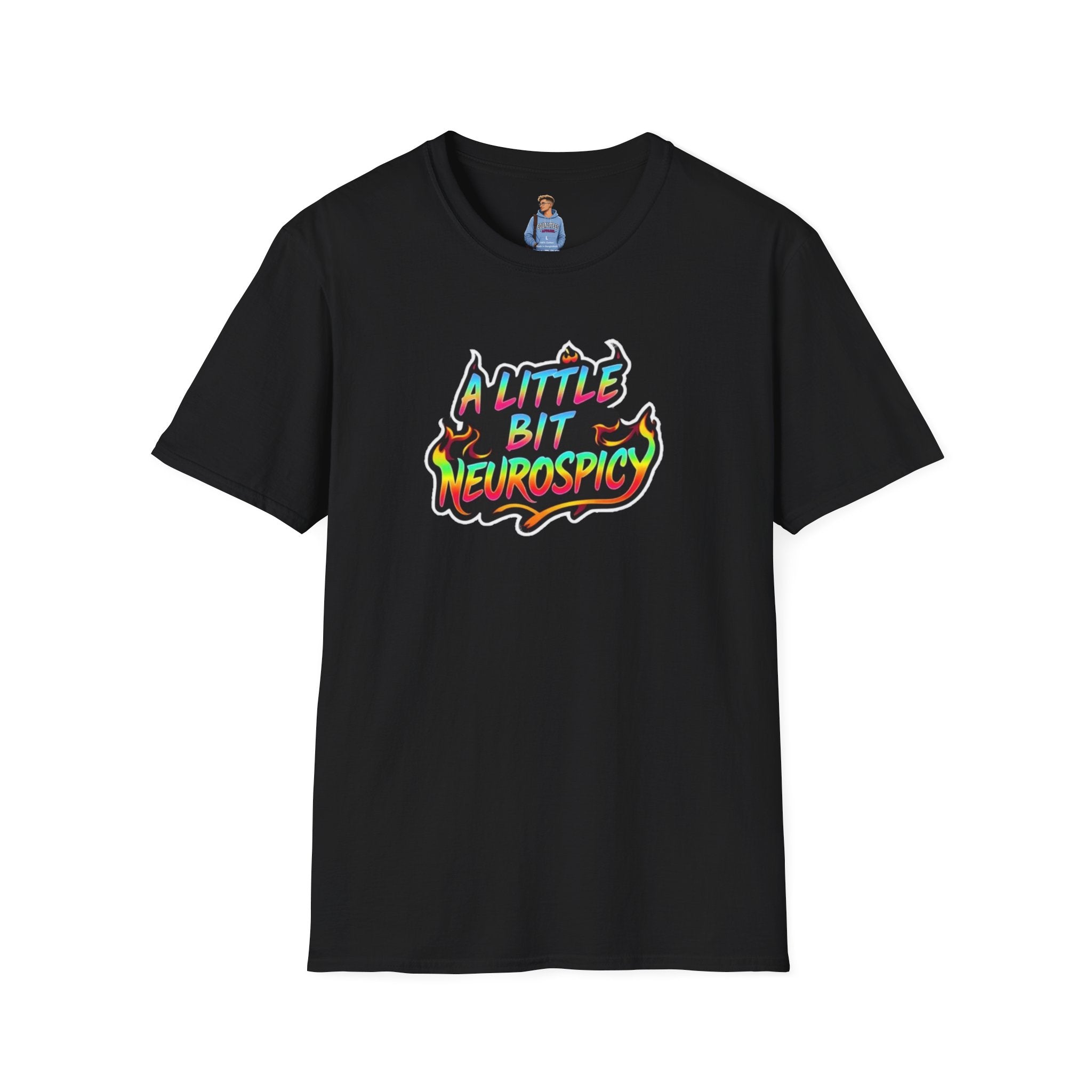 A Little Bit Neurospicy Unisex Softstyle T-Shirt - Fun & Quirky Graphic Tee for Neurodivergent Awareness
