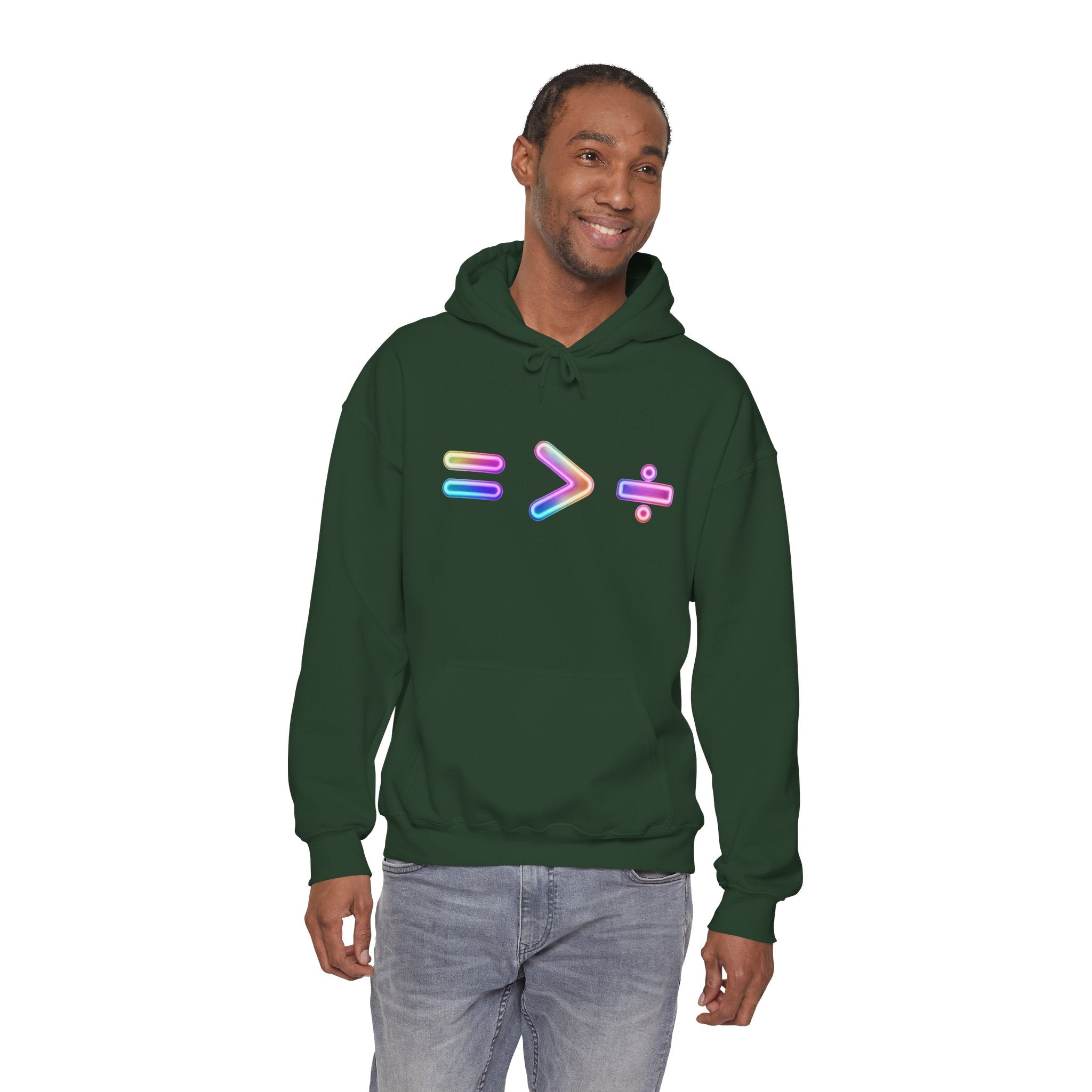 Equality is Greater than Division Neon Style Pullover Hoodie