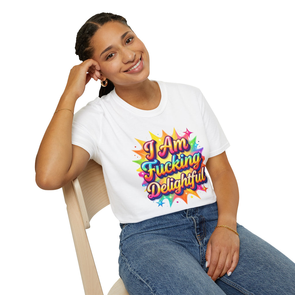 I Am Fucking Delightful T-Shirt - Bold Rainbow Self-Love Graphic Tee