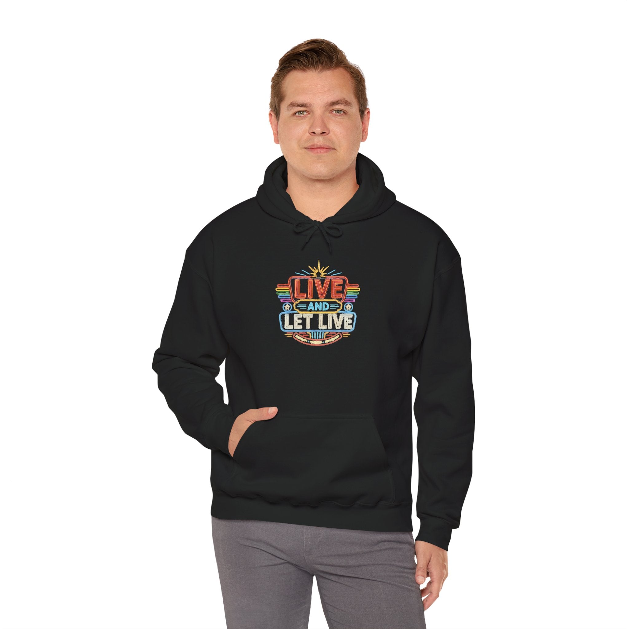 Live And Let Live Hoodie — Retro Peace Graphic Pullover