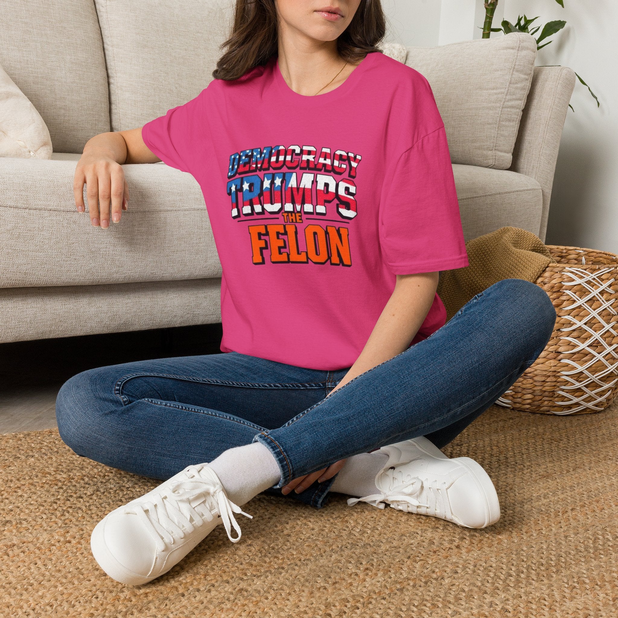 Democracy Trumps the Felon Graphic Tee