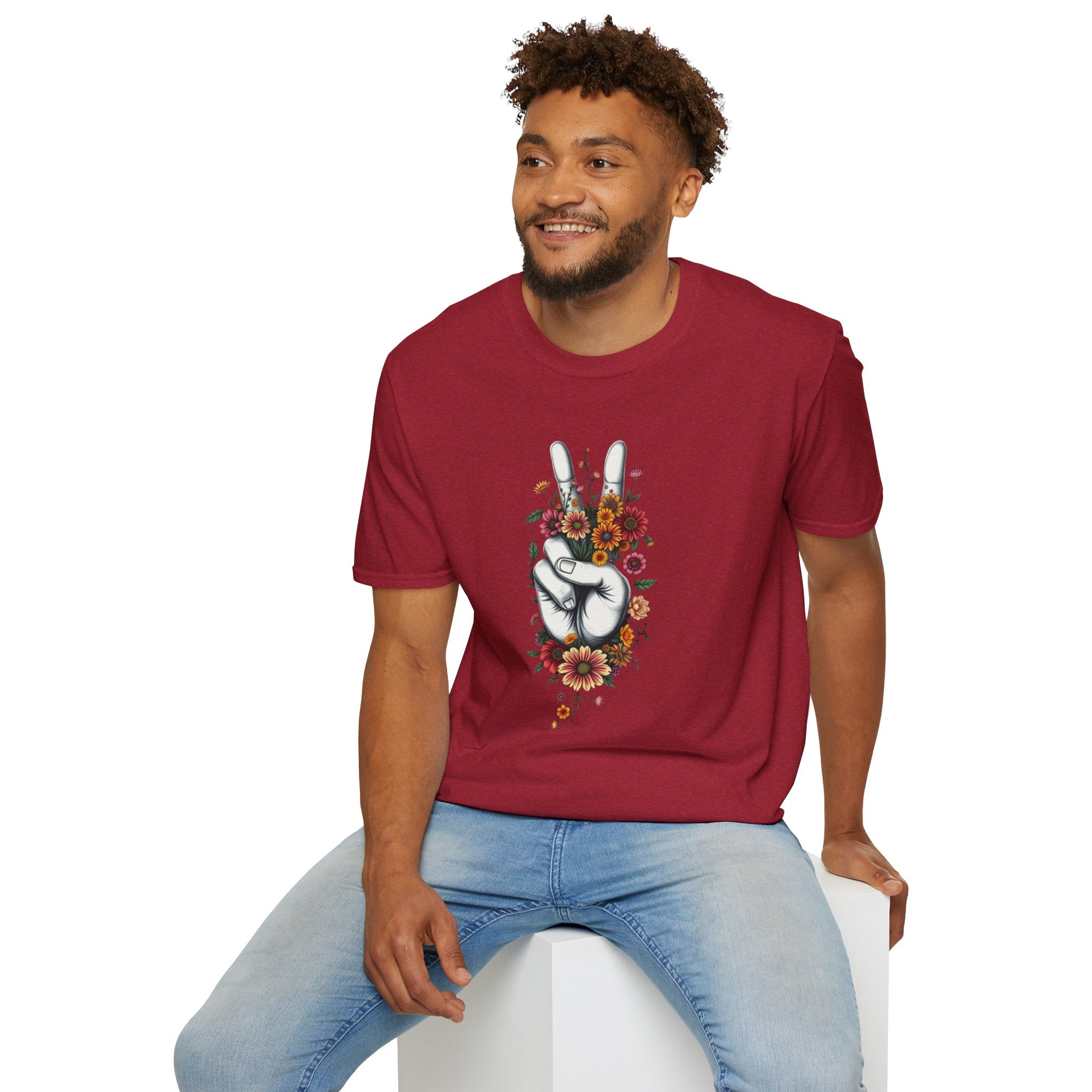 Camiseta unisex de estilo suave Grow Peace: inspiración boho, perfecta para festivales y uso diario
