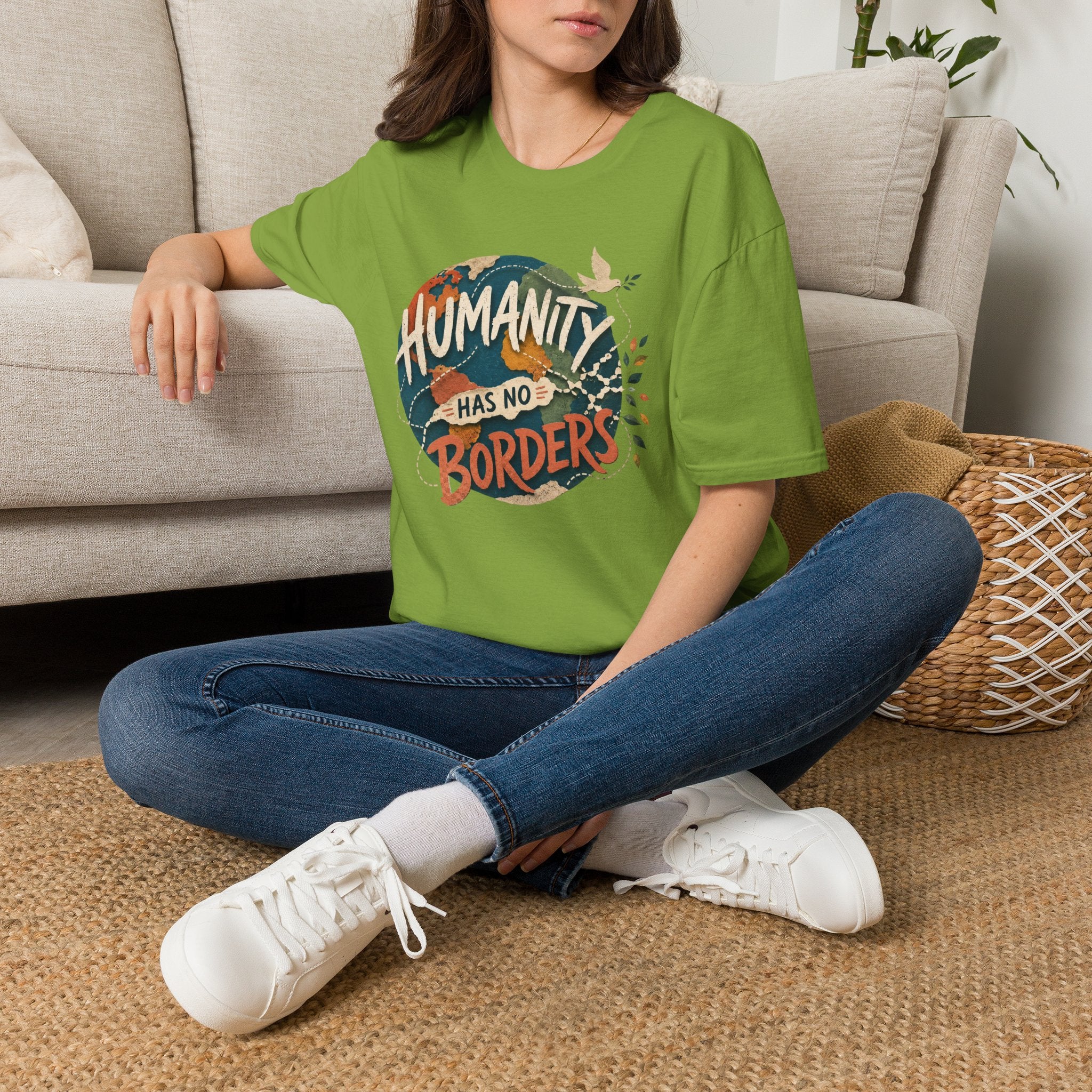 Humanity Has No Borders T-Shirt — Earth & Peace Graphic Tee