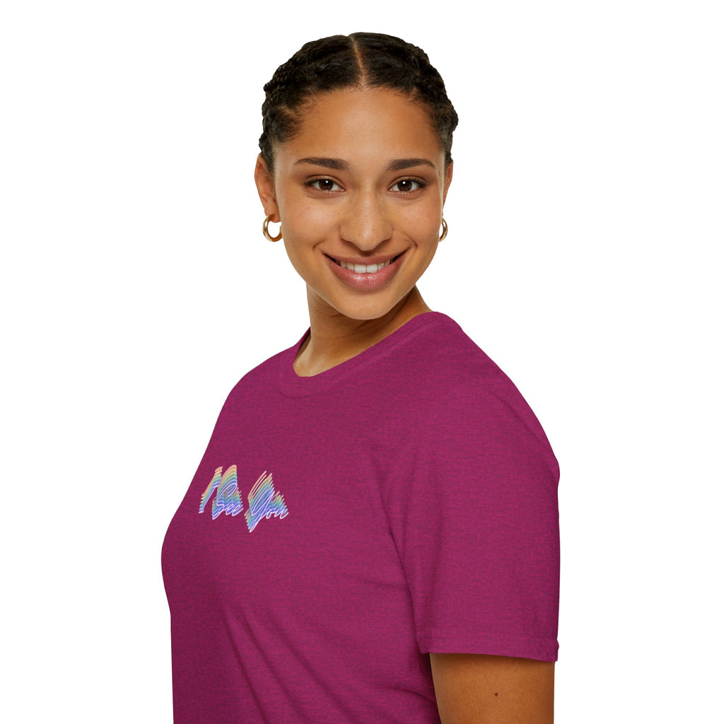 I See You Unisex Softstyle T-Shirt - Colorful Wave Design for LGBTQ+ Visibility