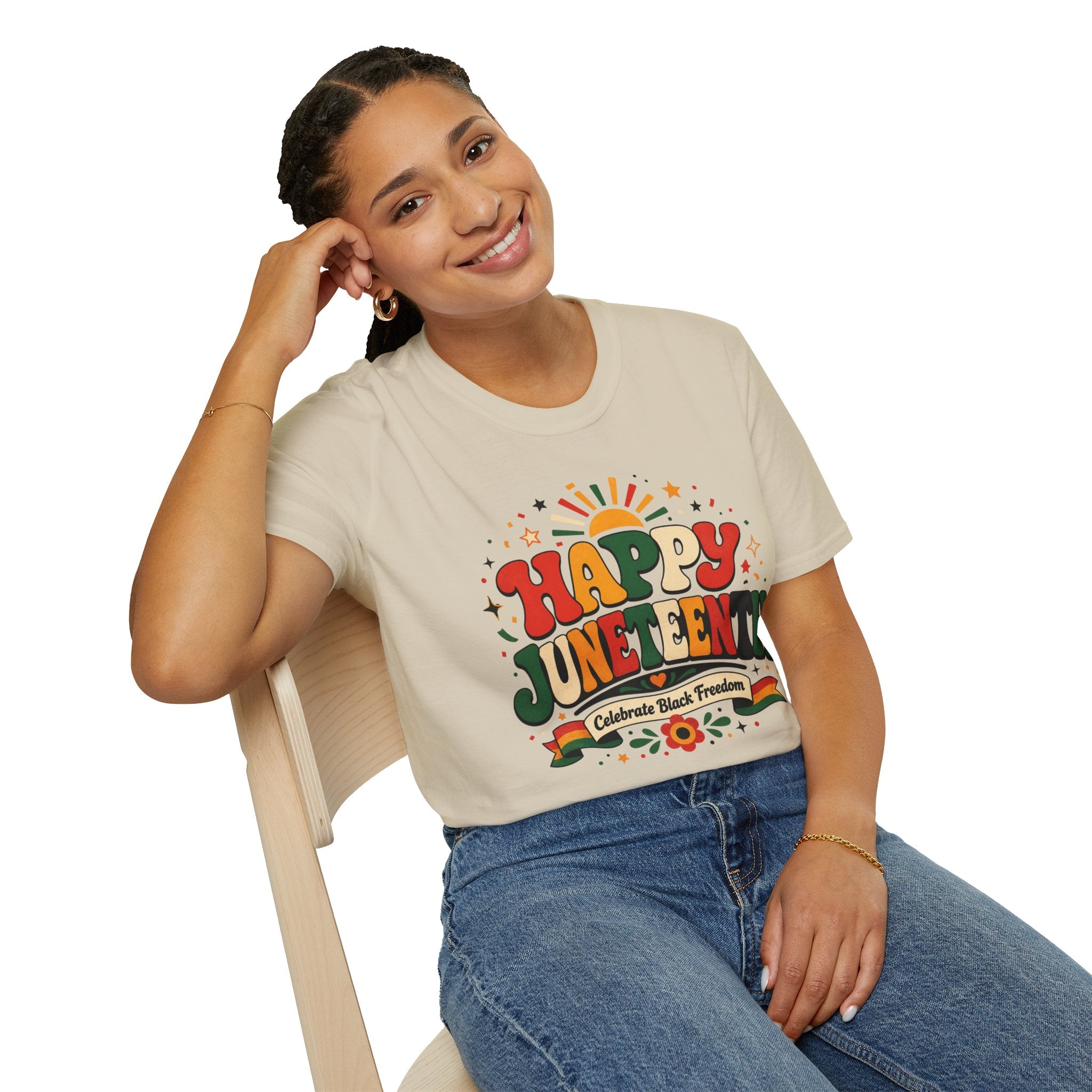 Juneteenth T-Shirt - "Happy Juneteenth" Retro Celebration Tee
