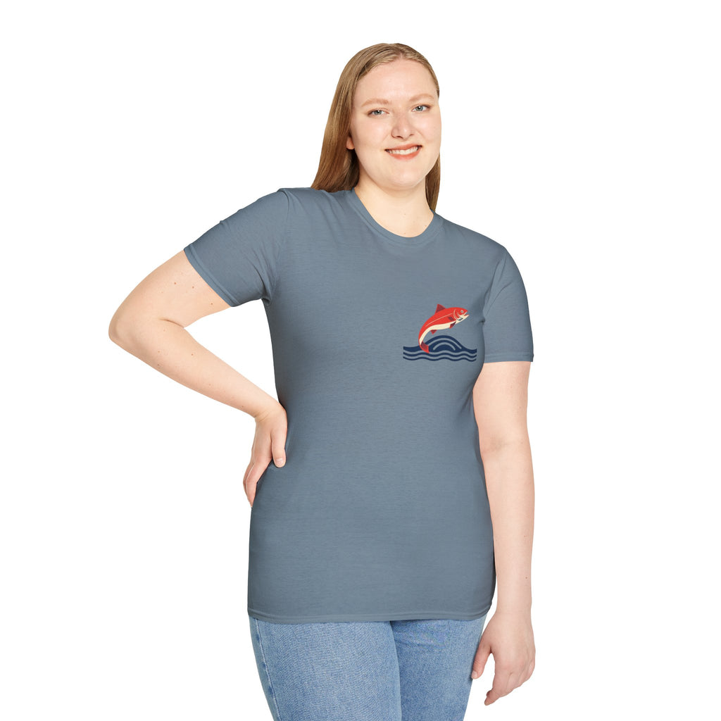 Jumping Salmon Native Pride Softstyle Unisex T-shirt
