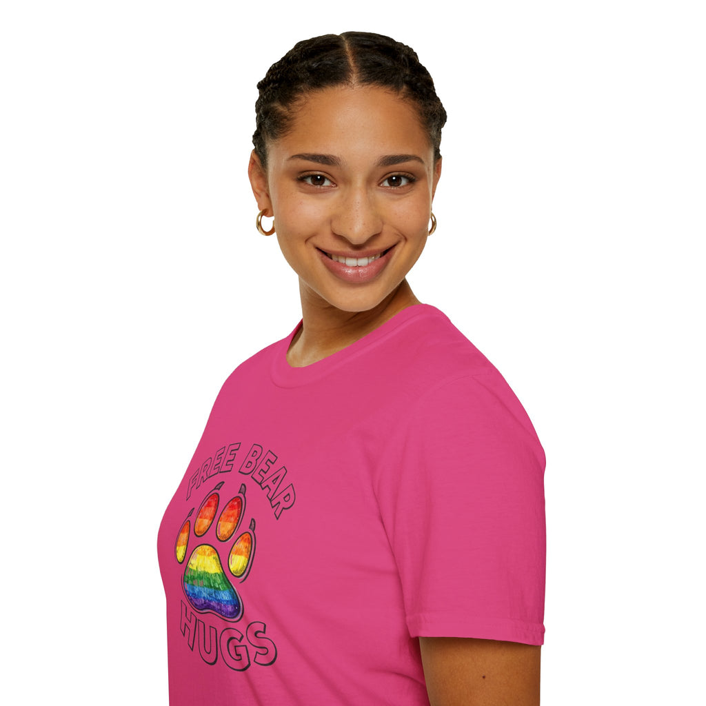 Free Bear Hugs Rainbow Paw T-Shirt