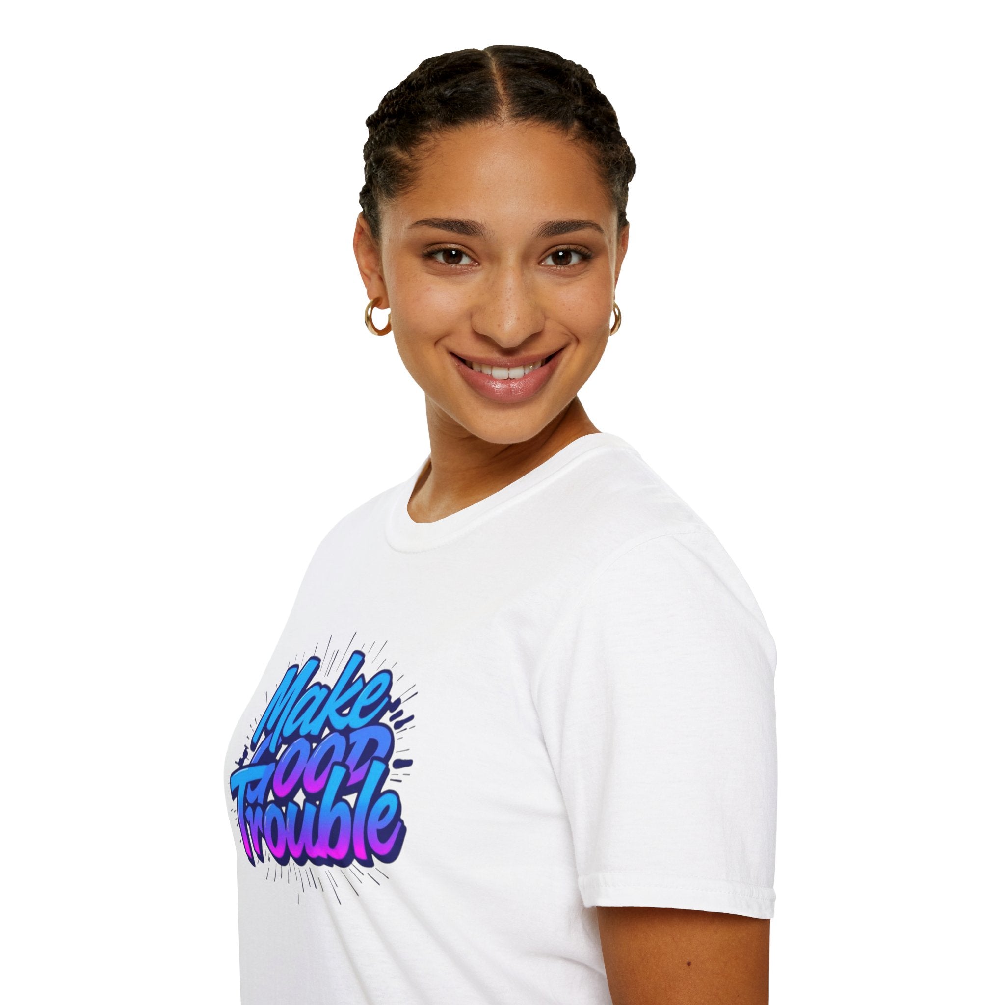 Make Good Trouble Blue Graphic Unisex T-Shirt - Fun & Bold Design for Everyday Wear