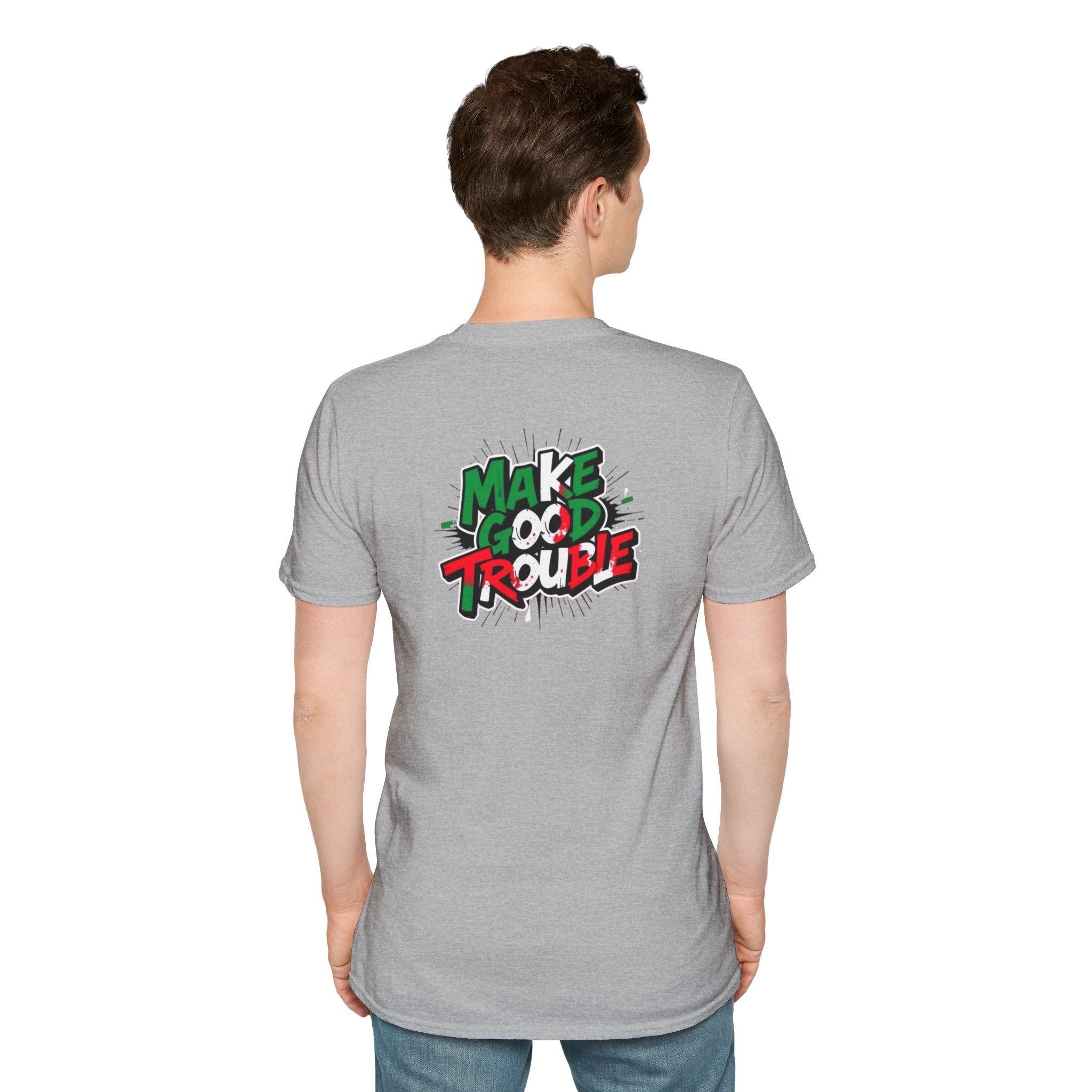 Camiseta unisex de estilo suave Make Good Trouble | Divertida camiseta gráfica para activistas y creadores de tendencias