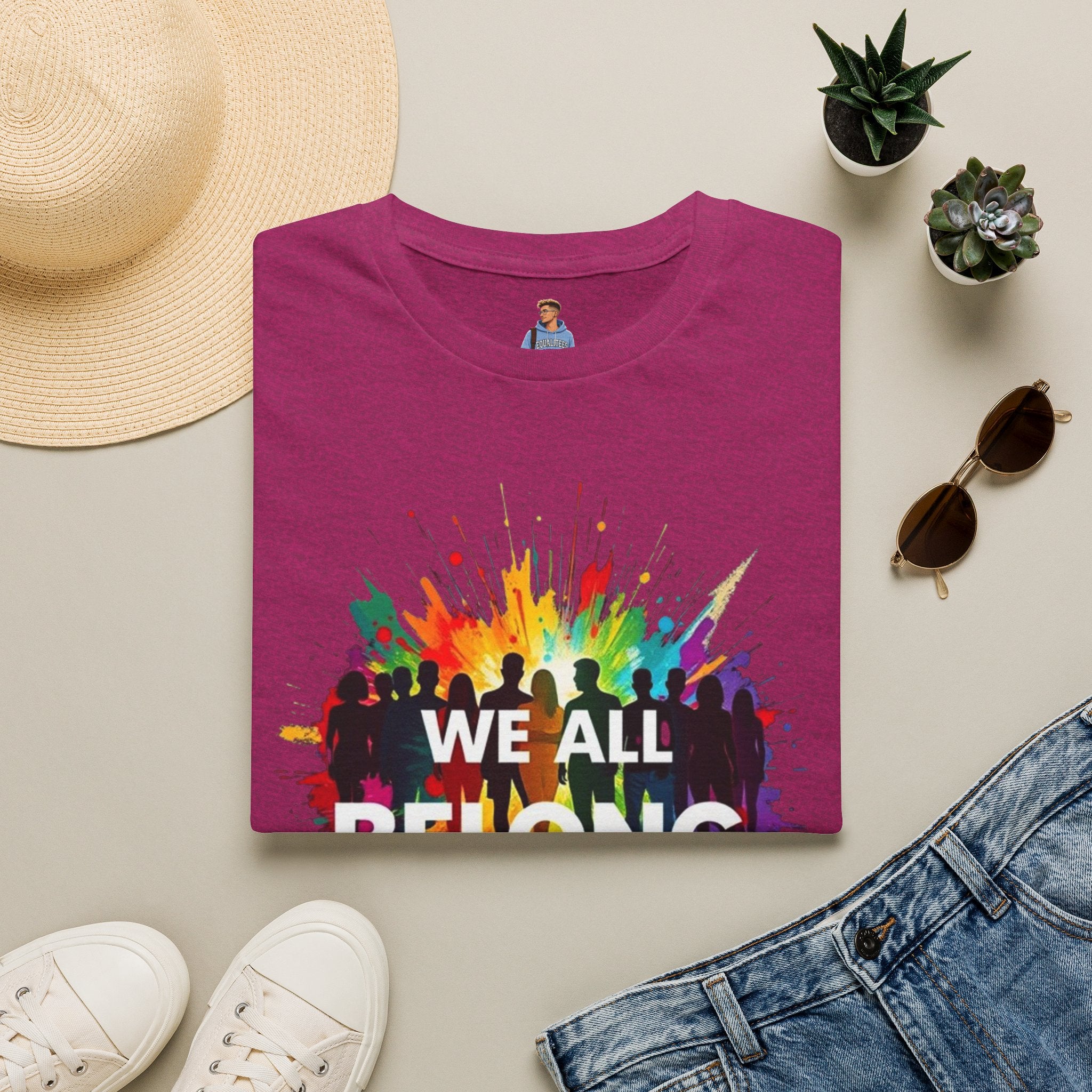 We All Belong Unisex Softstyle T-Shirt - Colorful Pride Tee