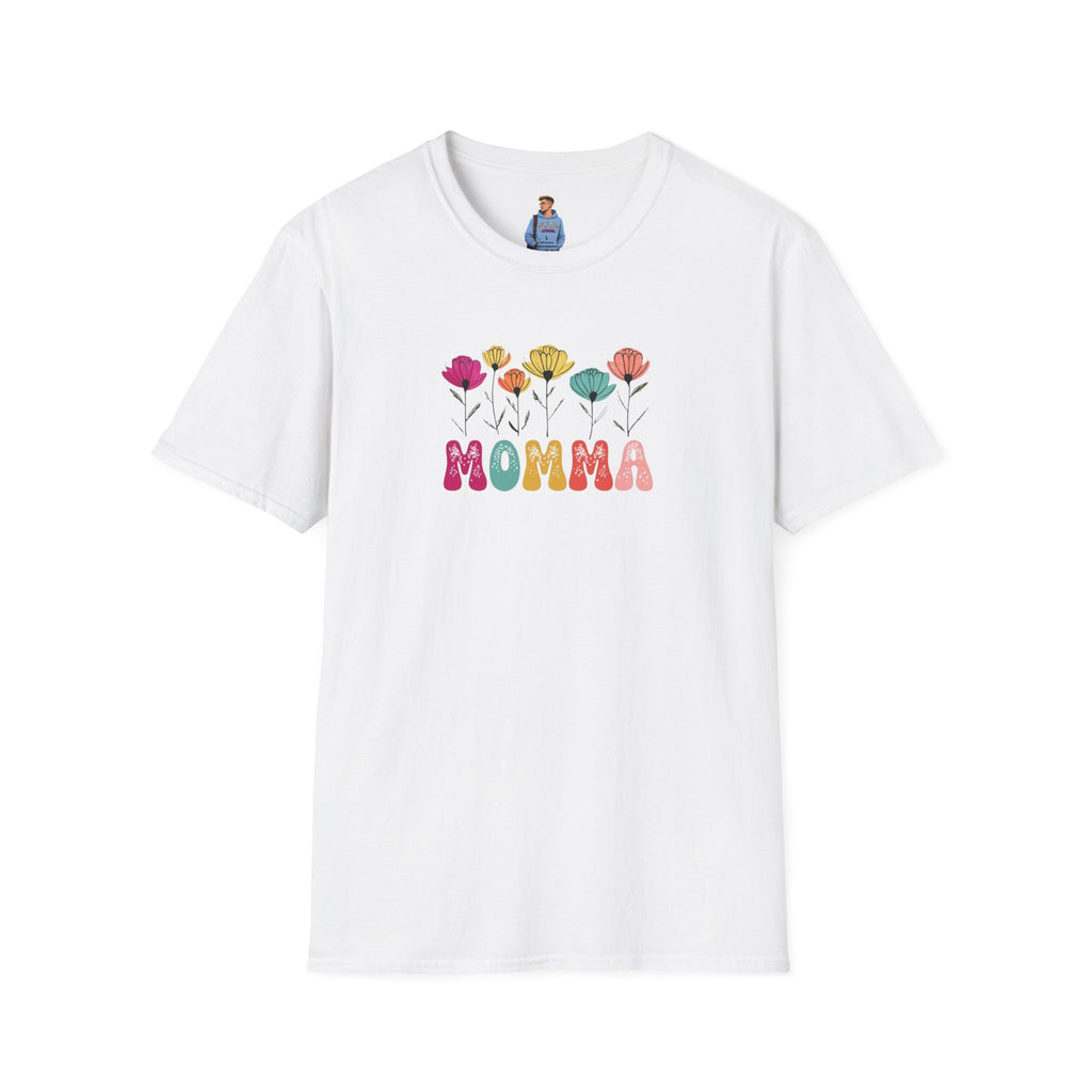Camiseta unisex de estilo suave con estampado floral 'Momma': perfecta para el Día de la Madre y para usar todos los días