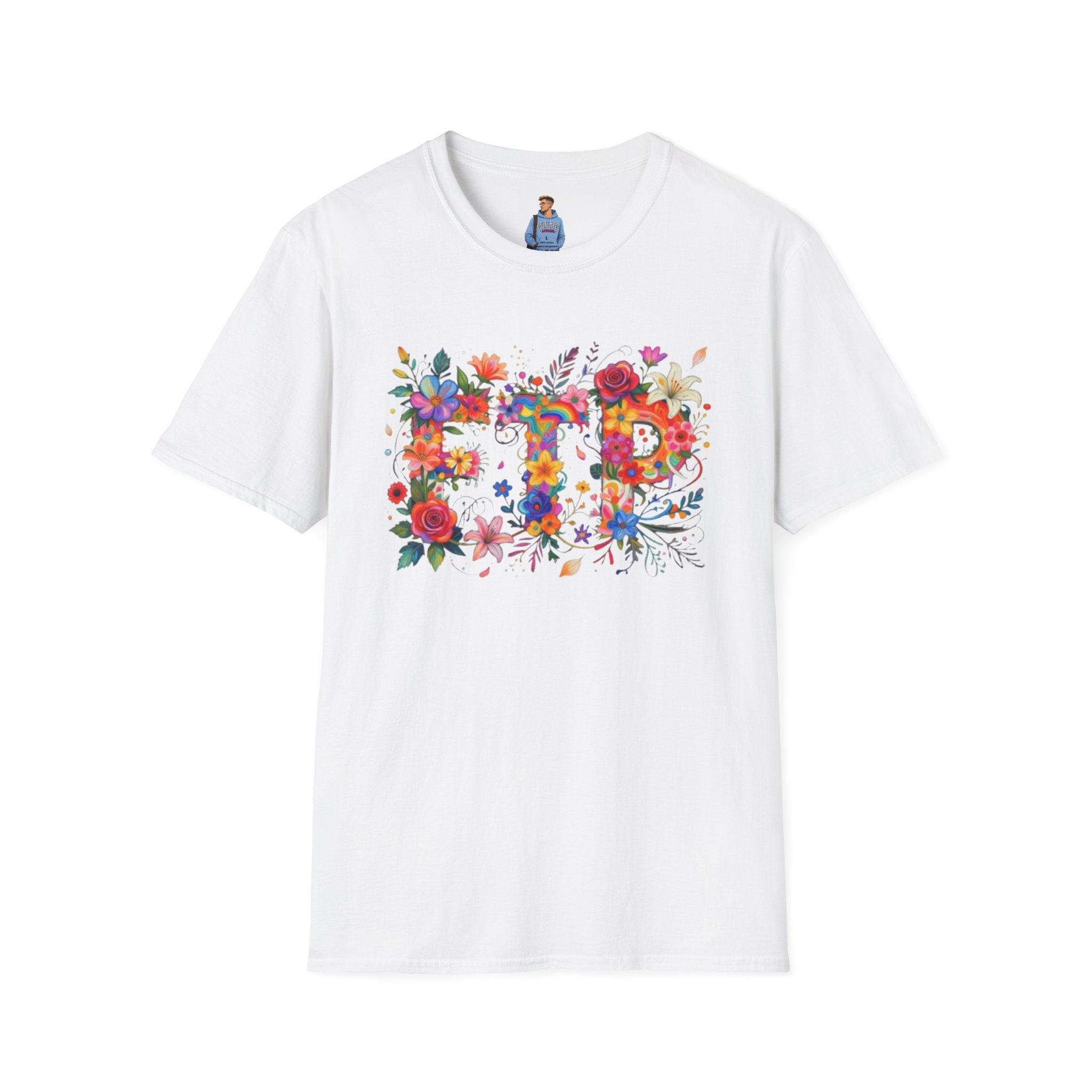 Floral 'FTP' Graphic T-Shirt