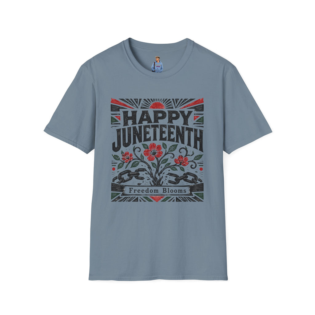 Juneteenth T-Shirt — "Happy Juneteenth" Floral Freedom Tee