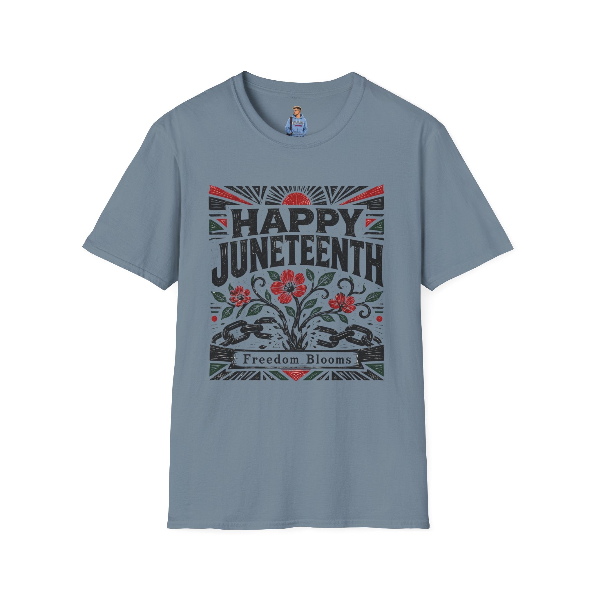 Juneteenth T-Shirt — "Happy Juneteenth" Floral Freedom Tee