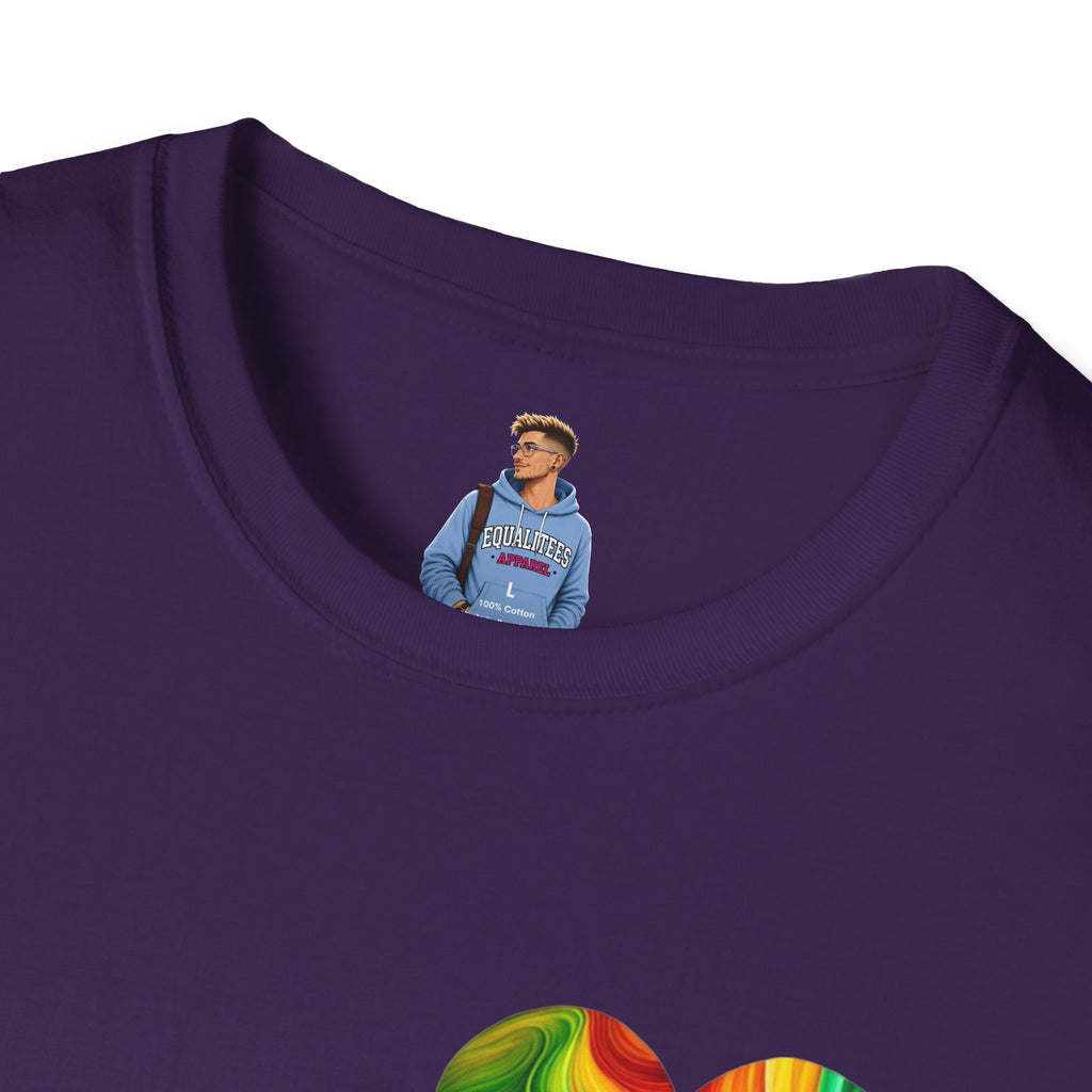 Camiseta unisex Softstyle - Diseño de corazón de orgullo con la frase 'La existencia es resistencia'
