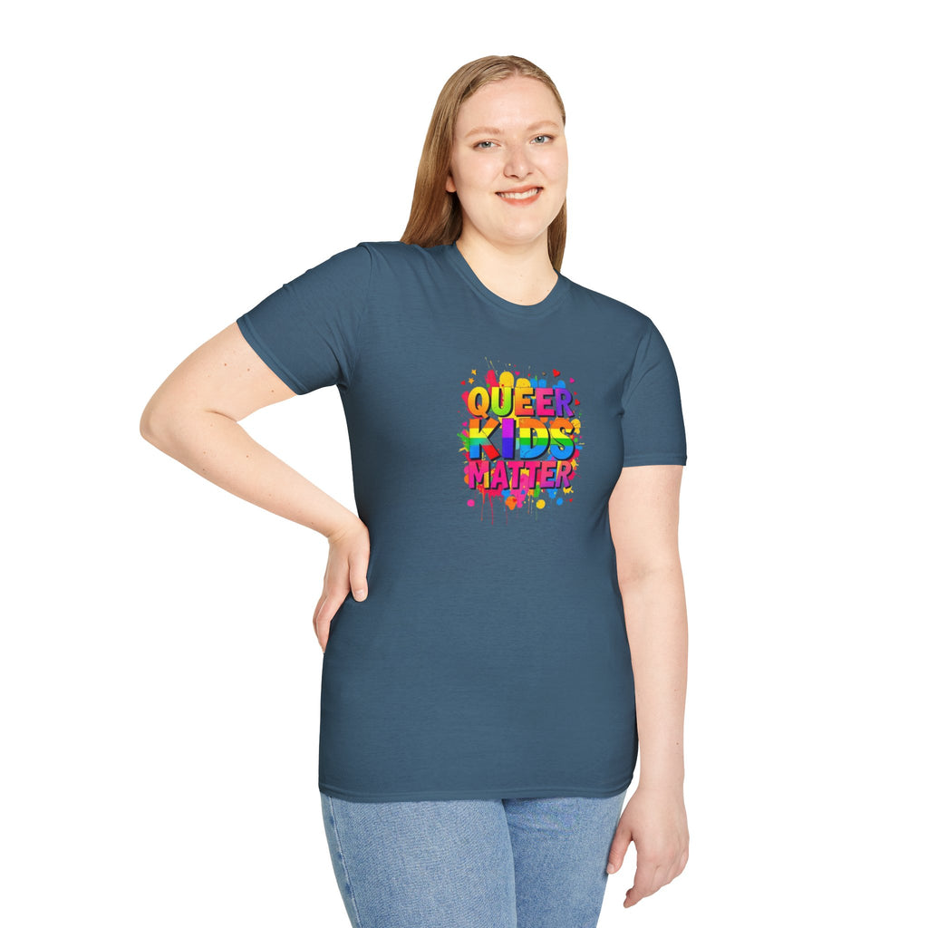 Queer Kids Matter Unisex Softstyle T-Shirt - Celebrate Inclusivity & Pride