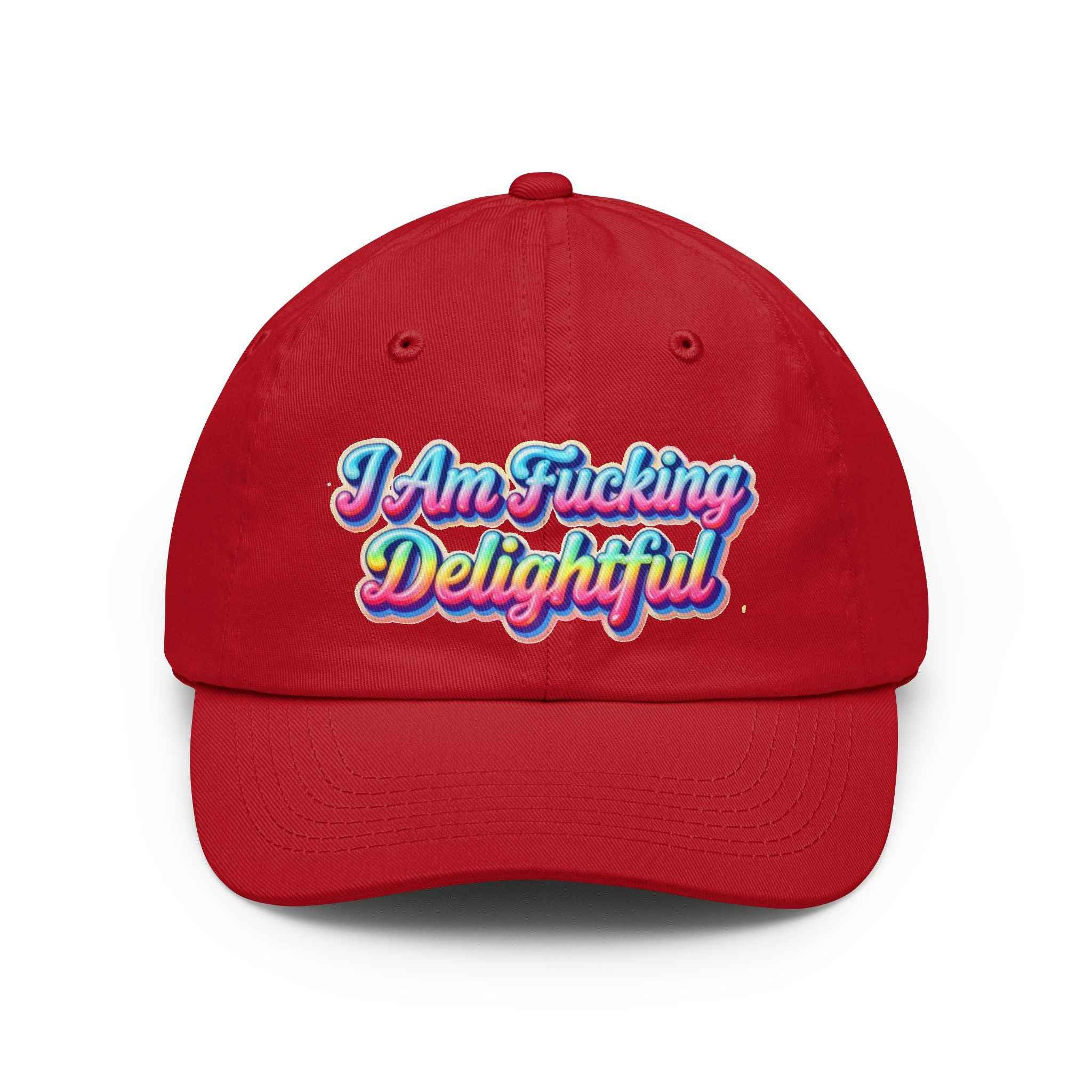 "I Am Fucking Delightful" Retro Rainbow Cap