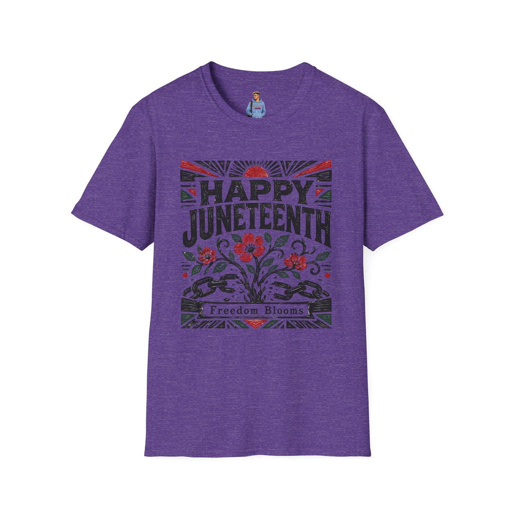 Juneteenth T-Shirt — "Happy Juneteenth" Floral Freedom Tee