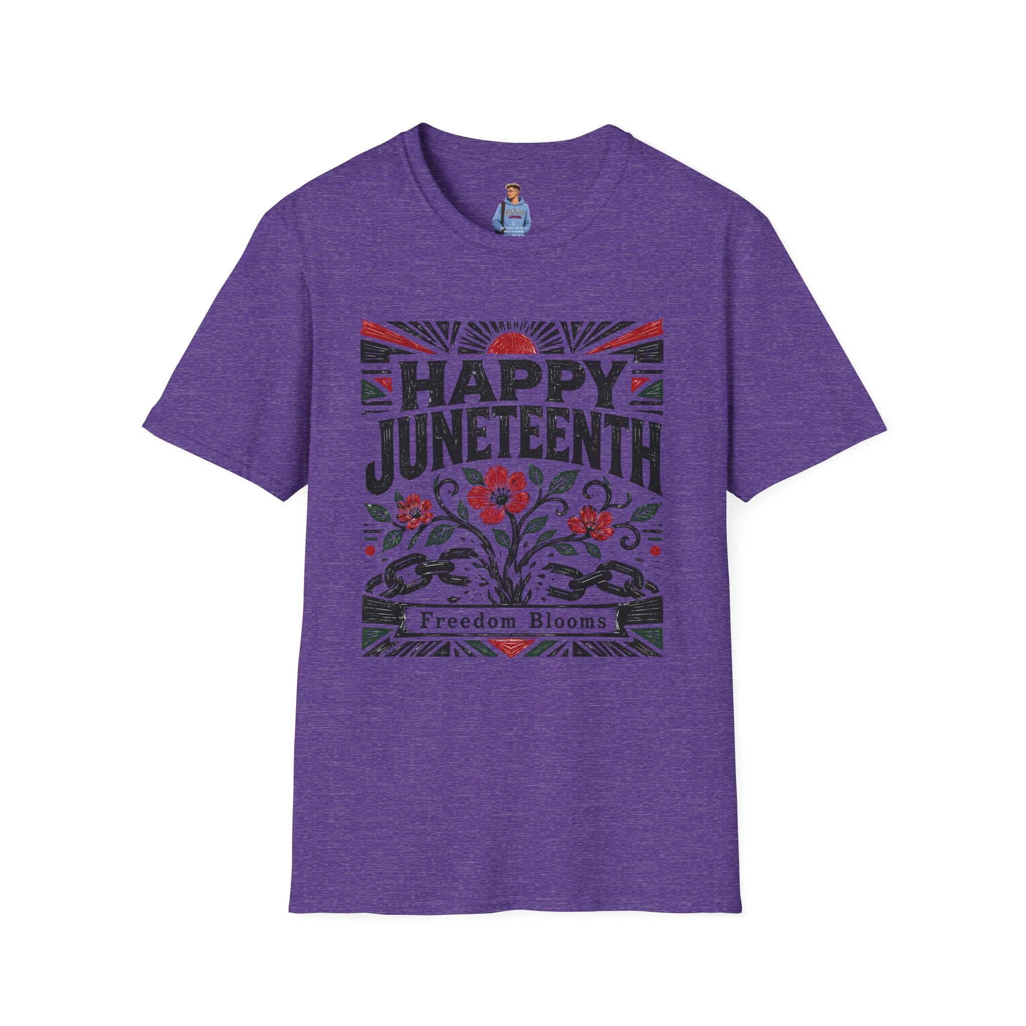 Juneteenth T-Shirt — "Happy Juneteenth" Floral Freedom Tee