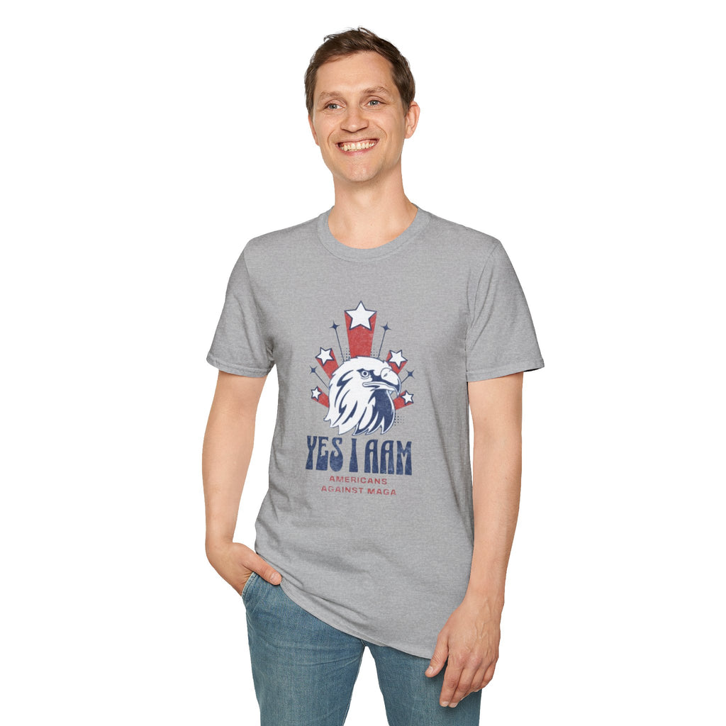 Americans Against MAGA Red Patriots Unisex Softstyle T-Shirt